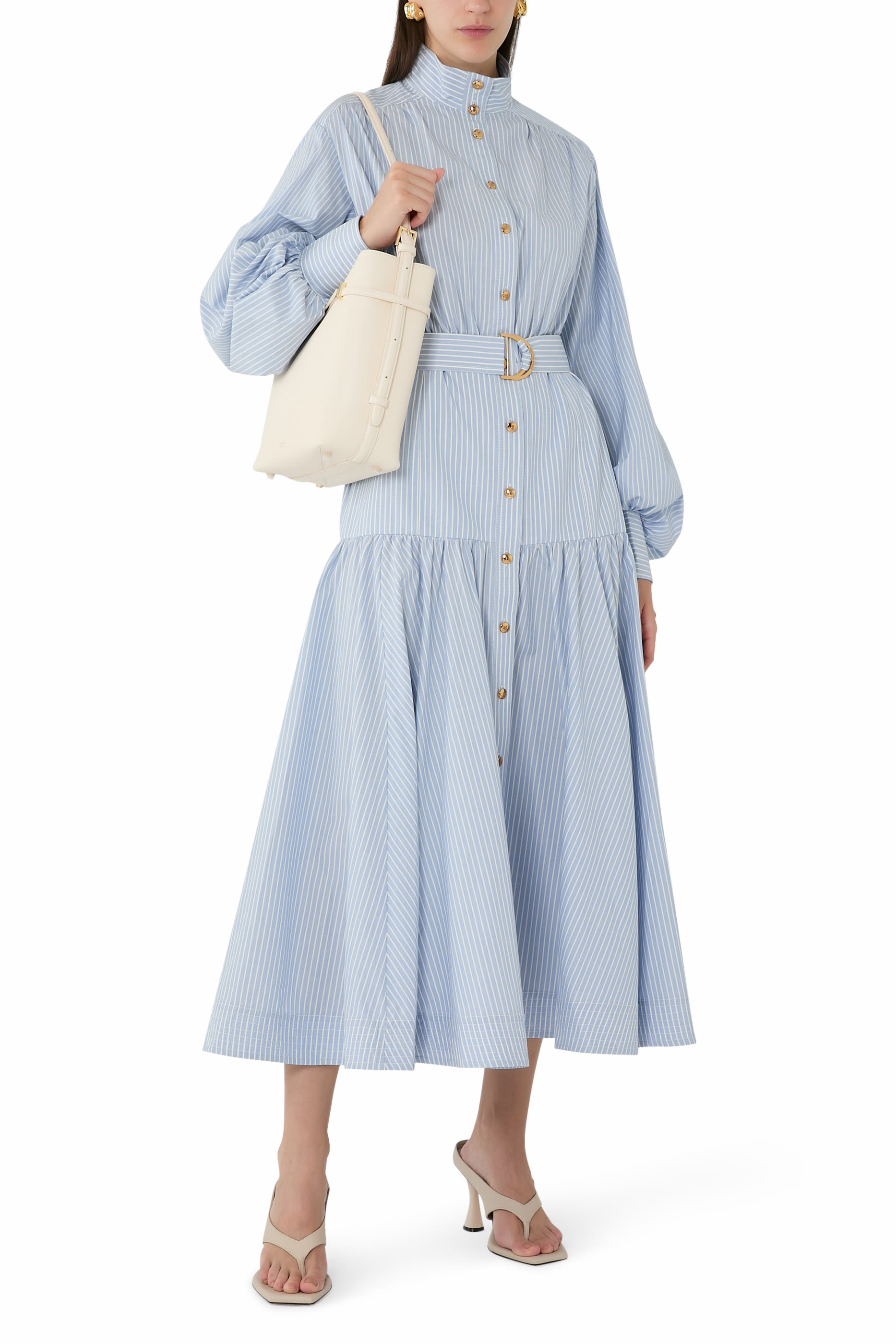 Striped Utility Midi Dress