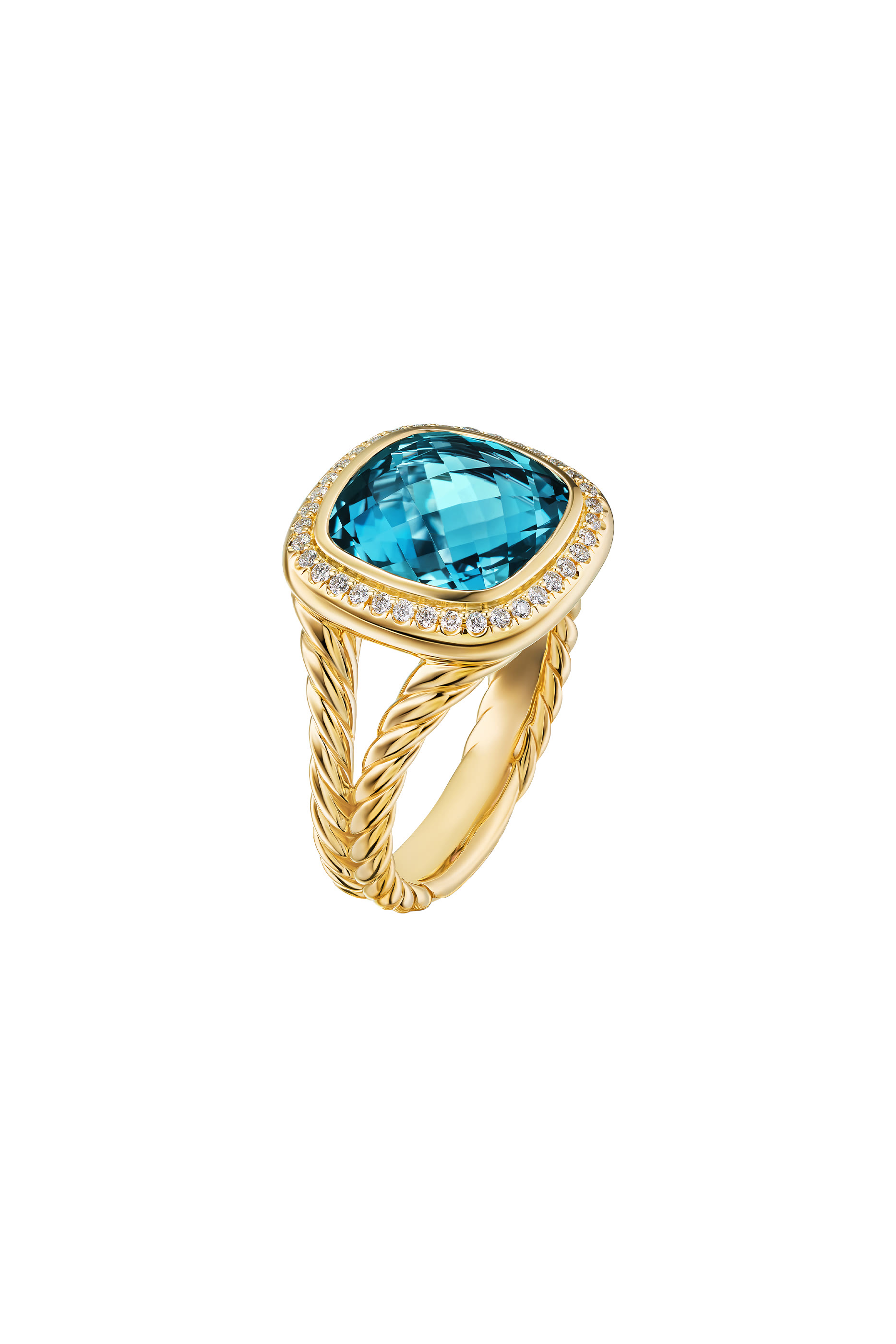 Albion&reg; Ring, 18k Yellow Gold & Topaz, Diamonds