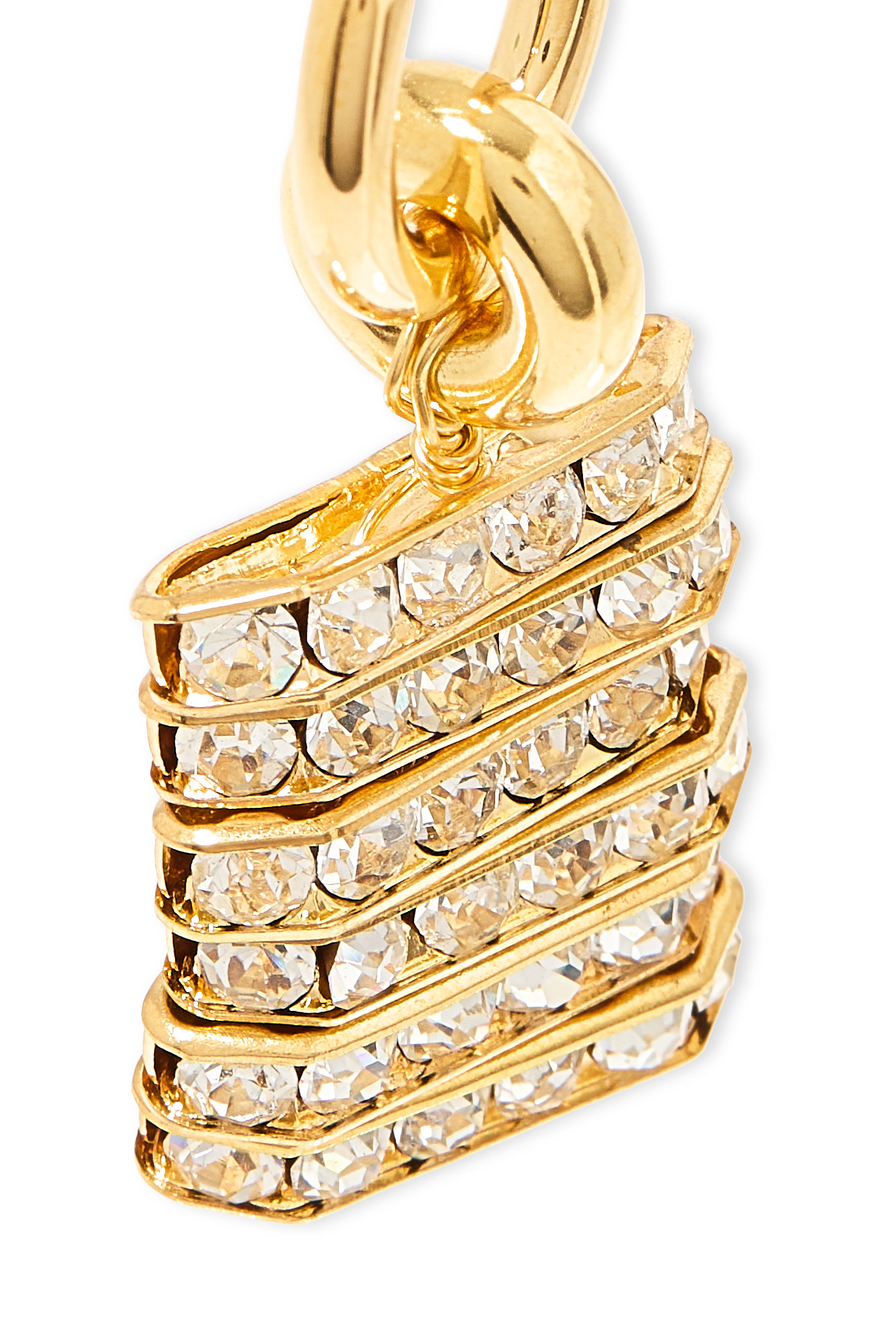 Line and Cube Hoop Earrings