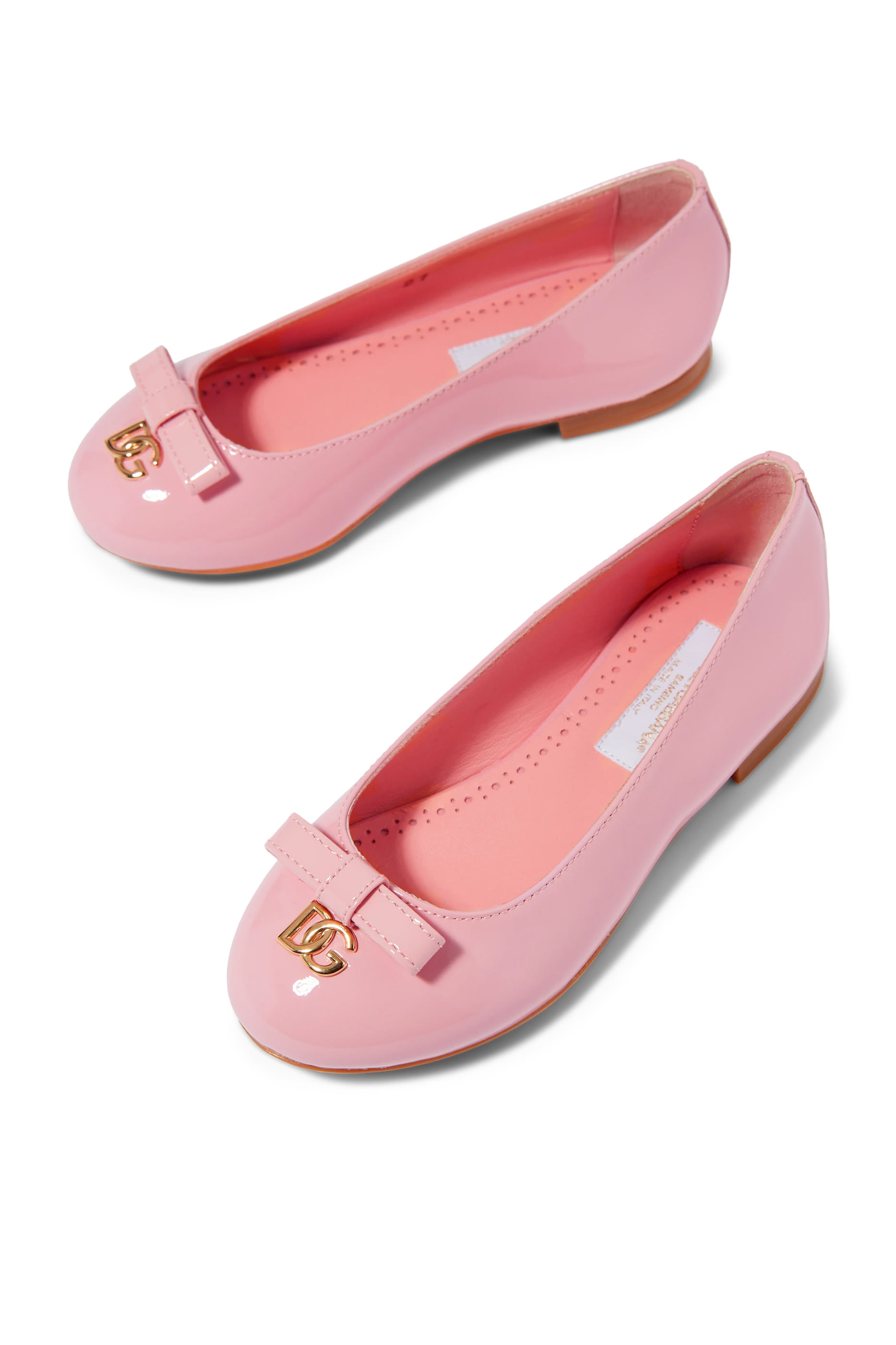 Bow Charms Patent Leather Ballerinas