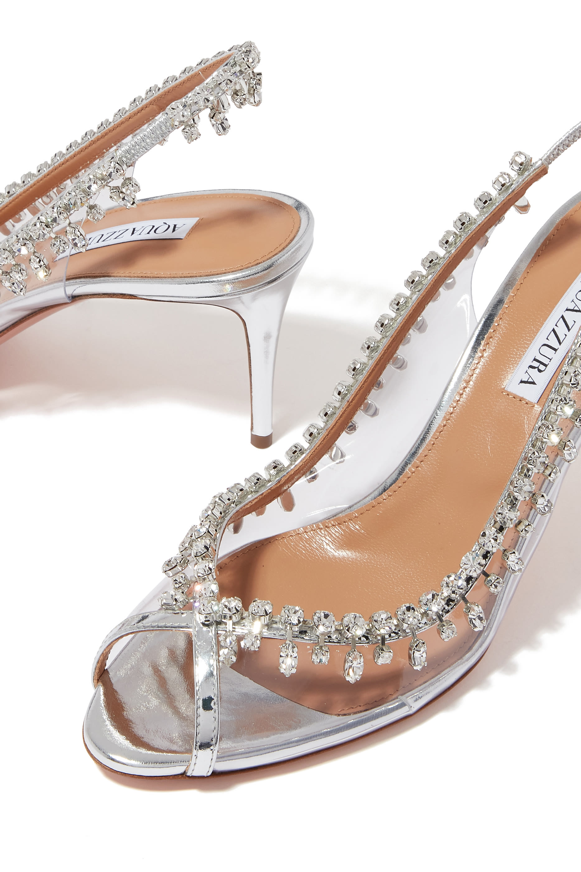 Temptation 75 Crystal Plexi Slingback Pumps