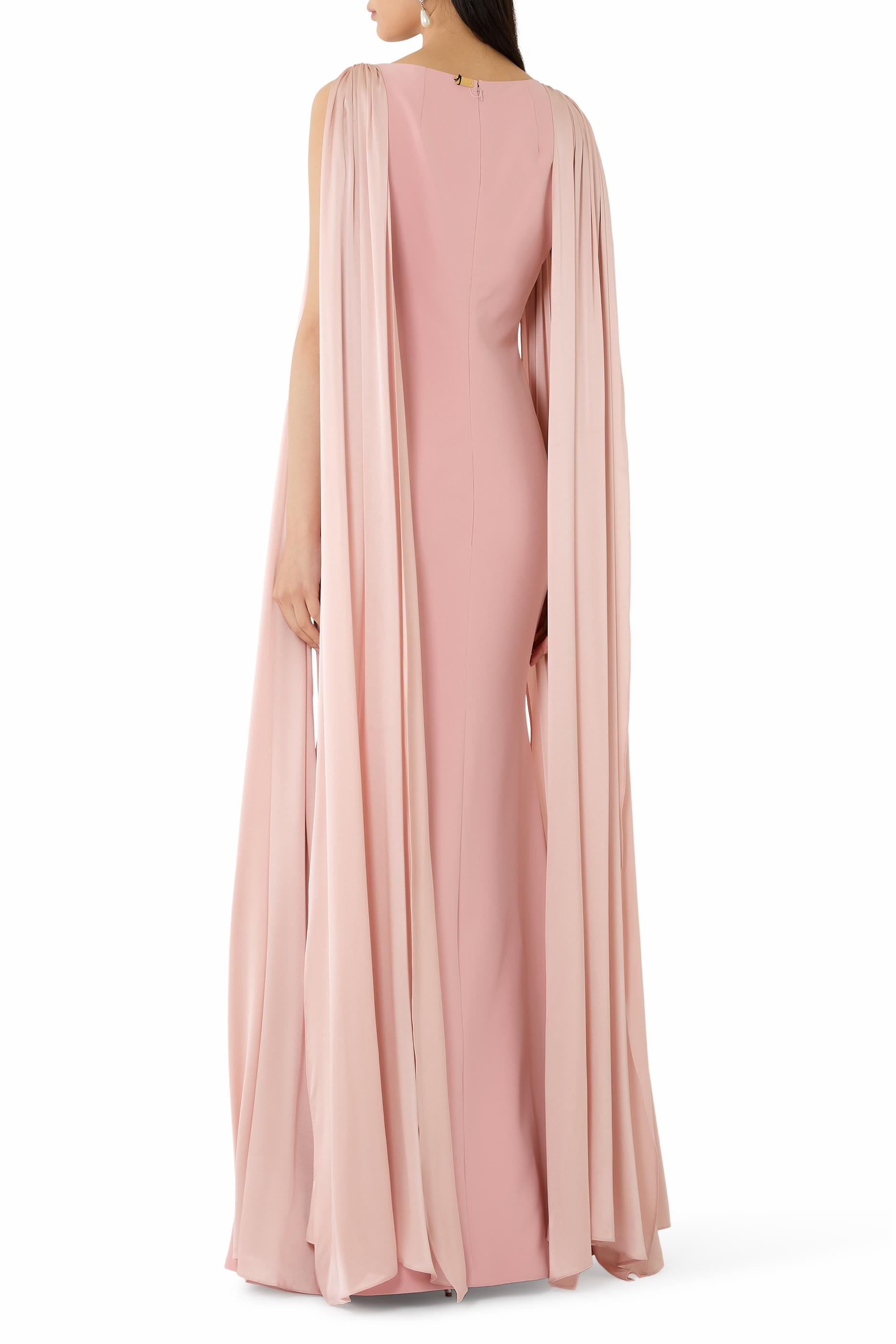 Aiman Silk Cape Long Dress