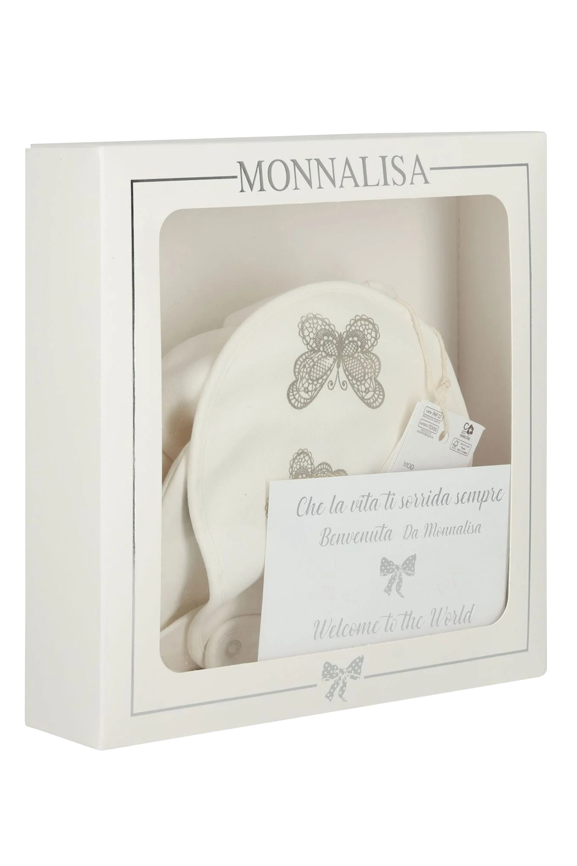 Kids Cotton Jumpsuit, Bib & Hat Set 