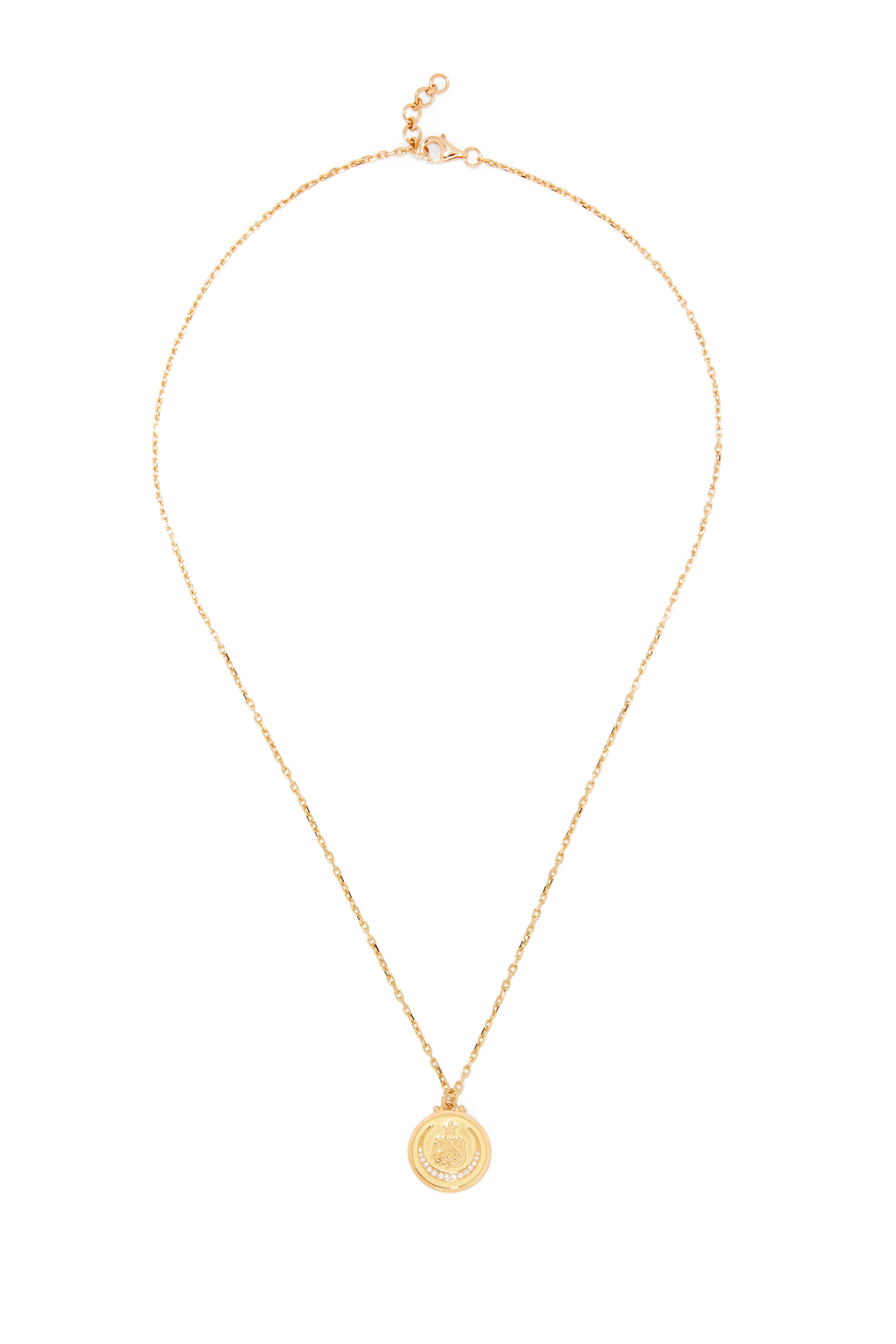 Coin Calligraphy Diamond Necklace