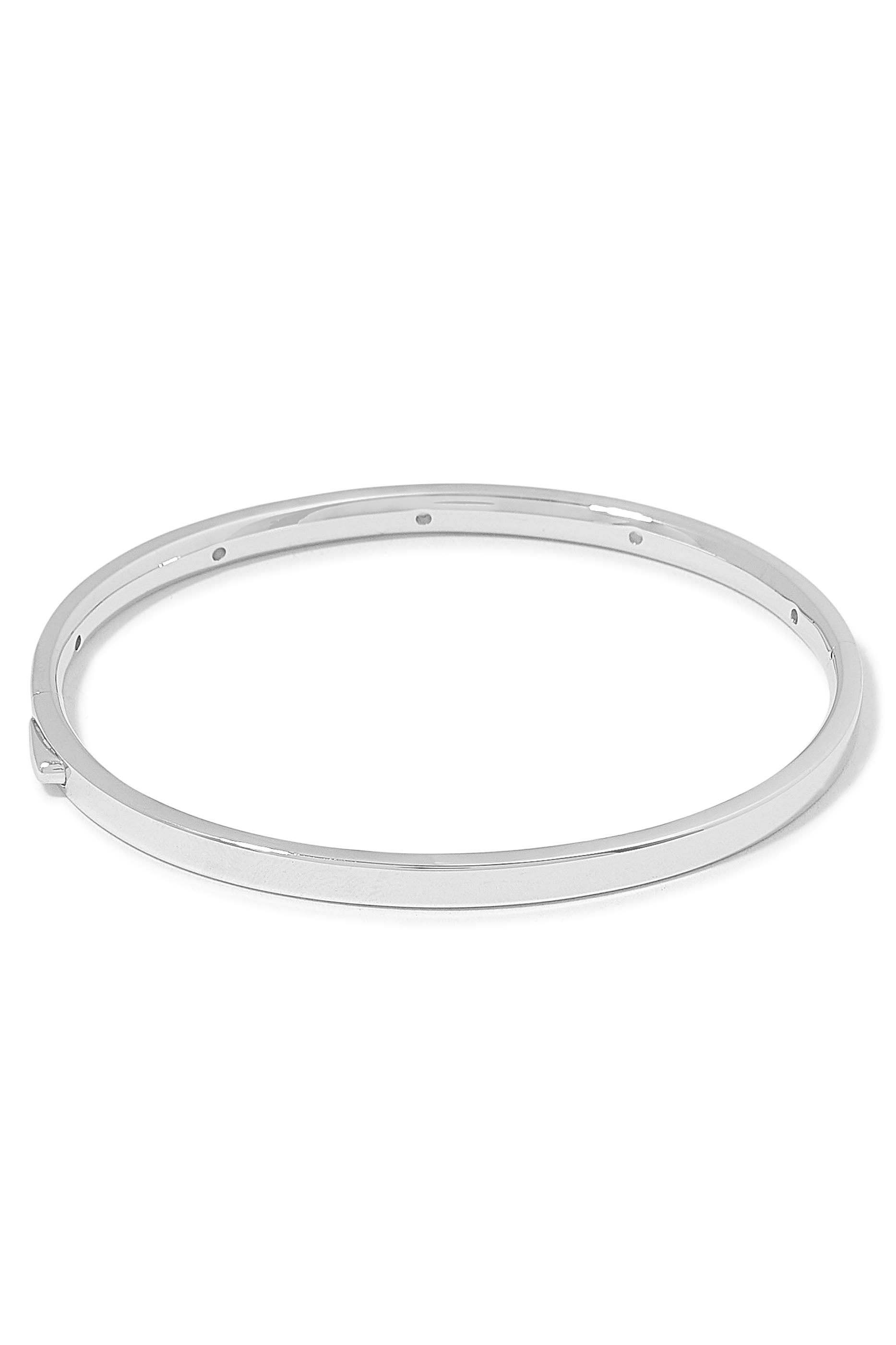 Interstellar Hinged Bangle, Rhodium Plated on Recycled Sterling Silver & Cubic Zirconia