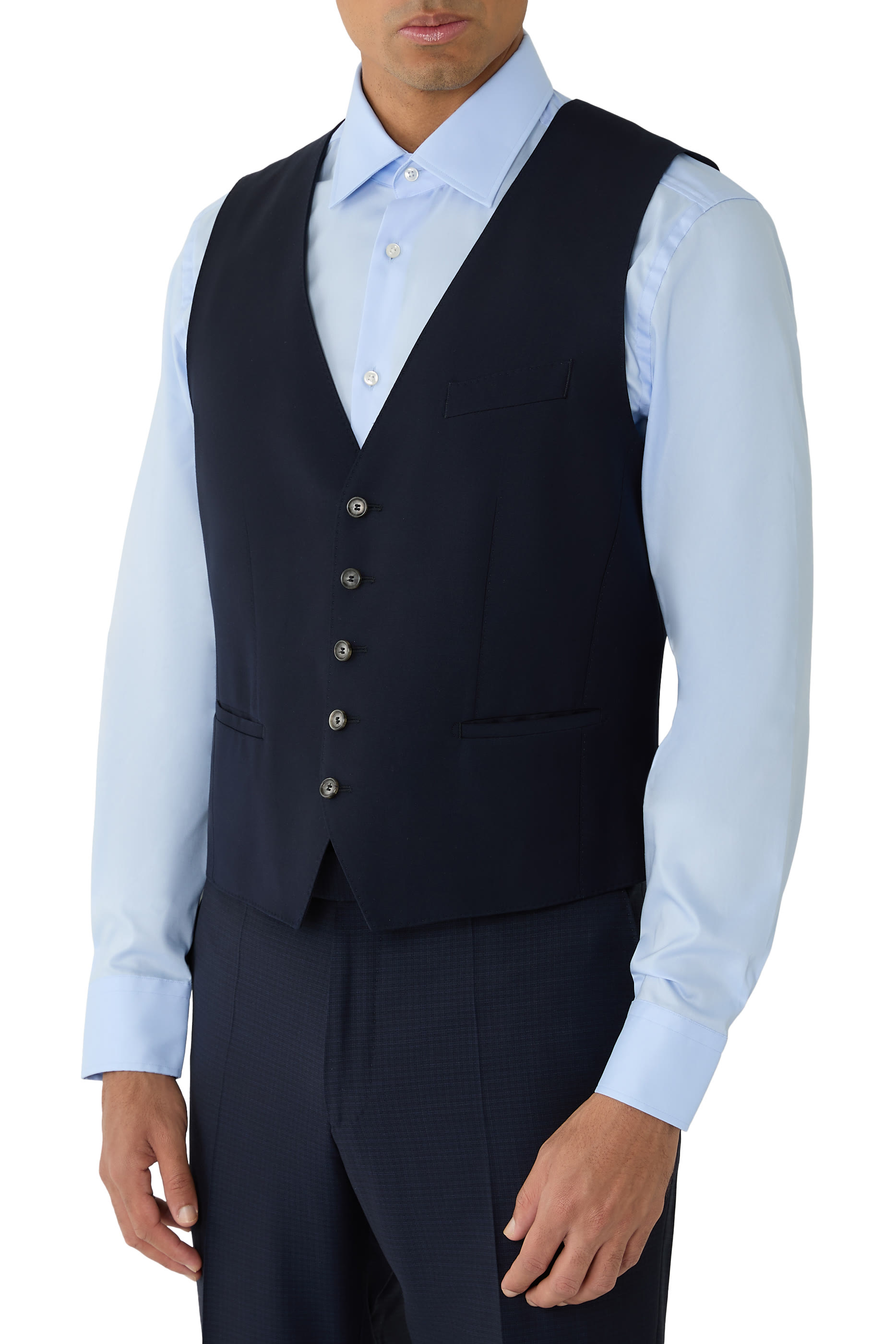 Stretch Slim-Fit Waistcoat in Virgin Wool