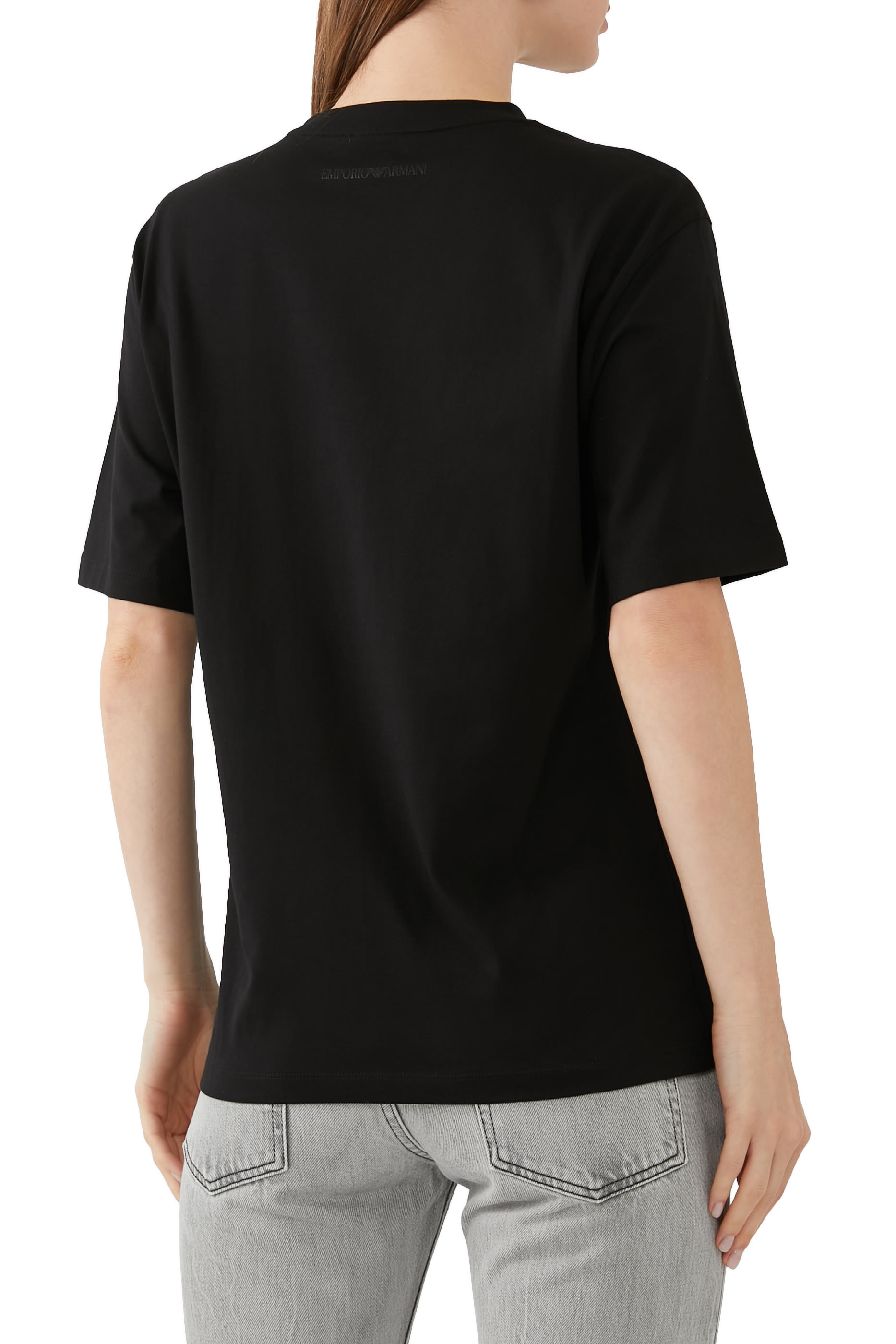 ASV Organic Jersey T-Shirt with Sequin Logo Print and Embroidery