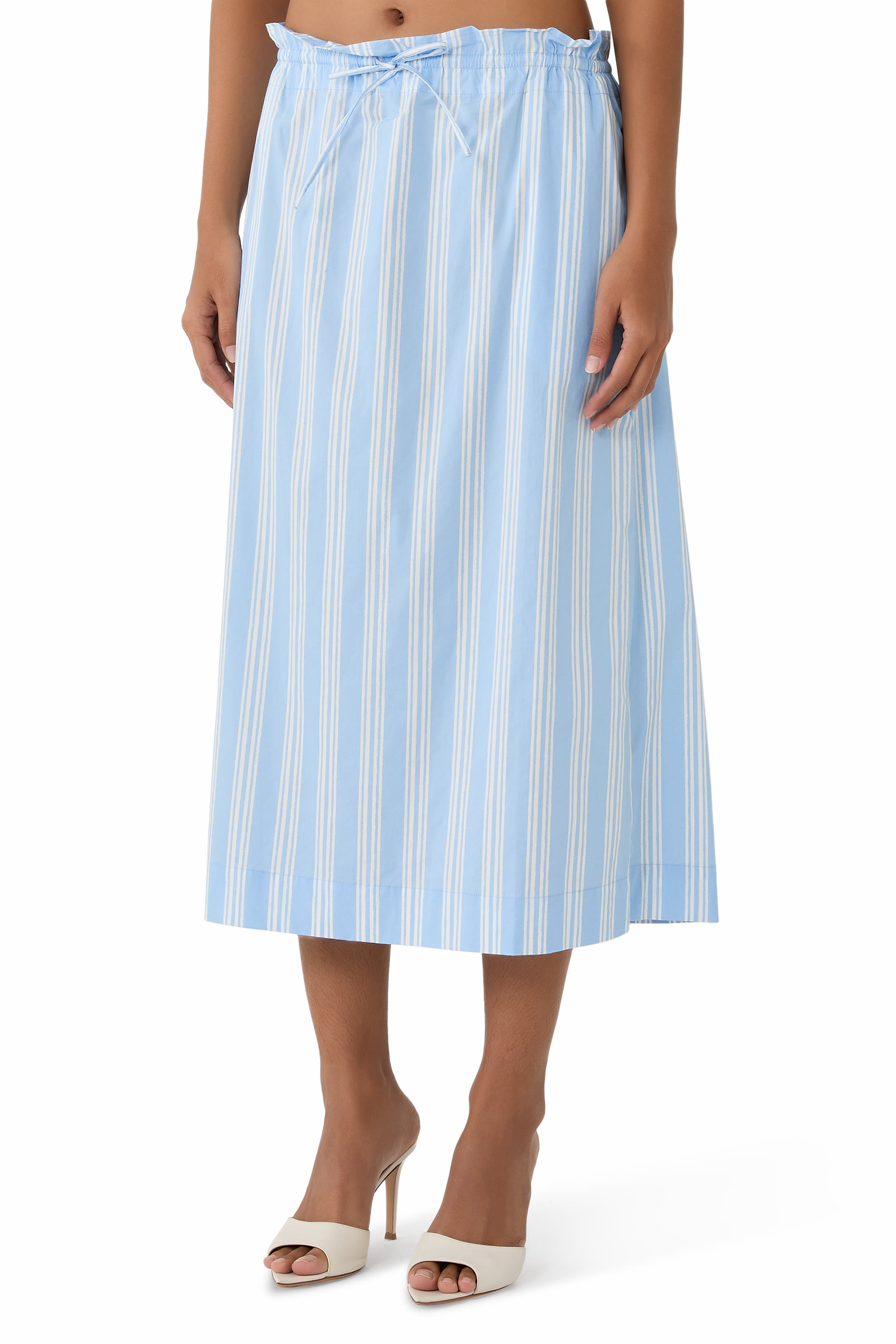 Shore Striped Midi Skirt