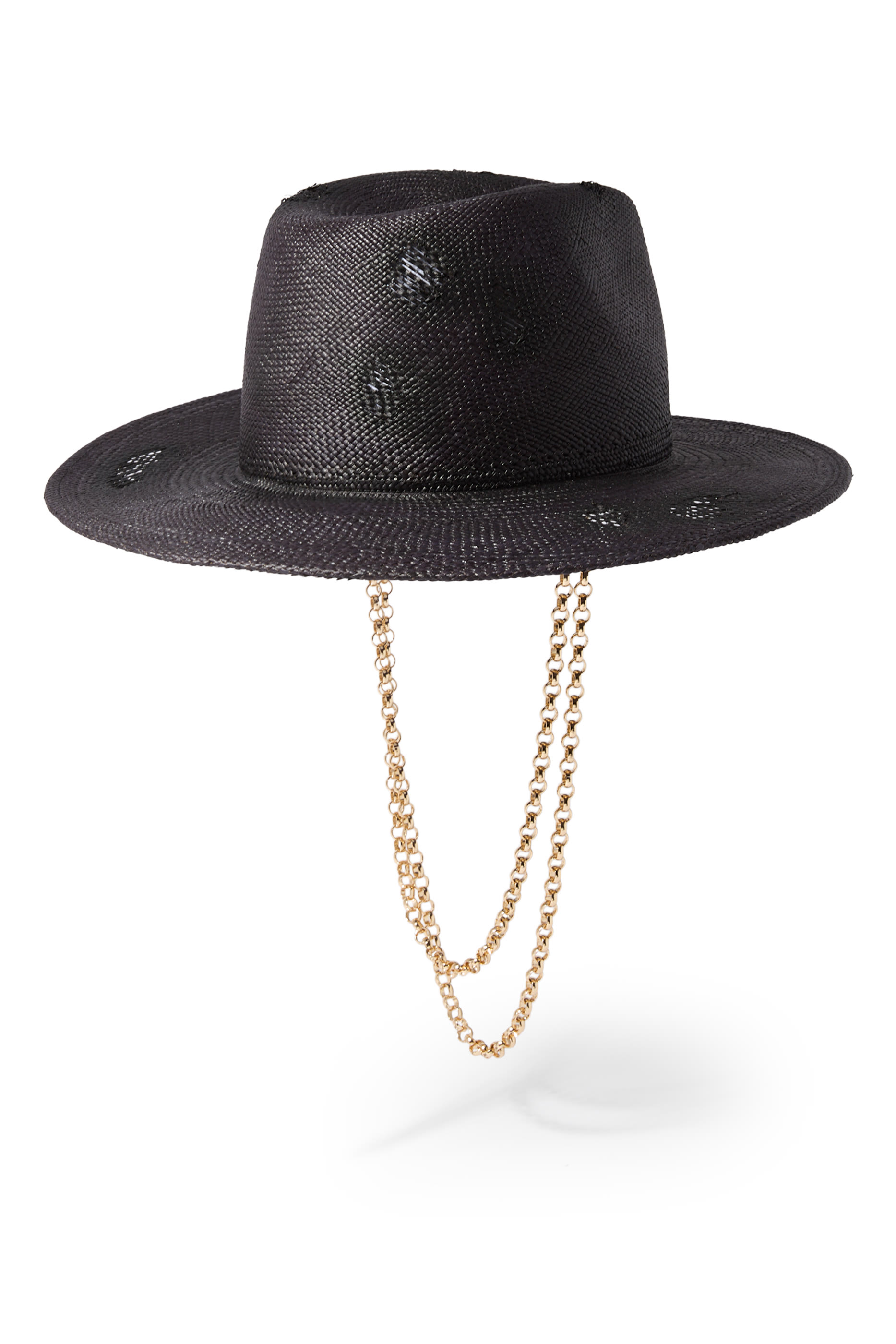 Double Chain Strap Fedora Hat
