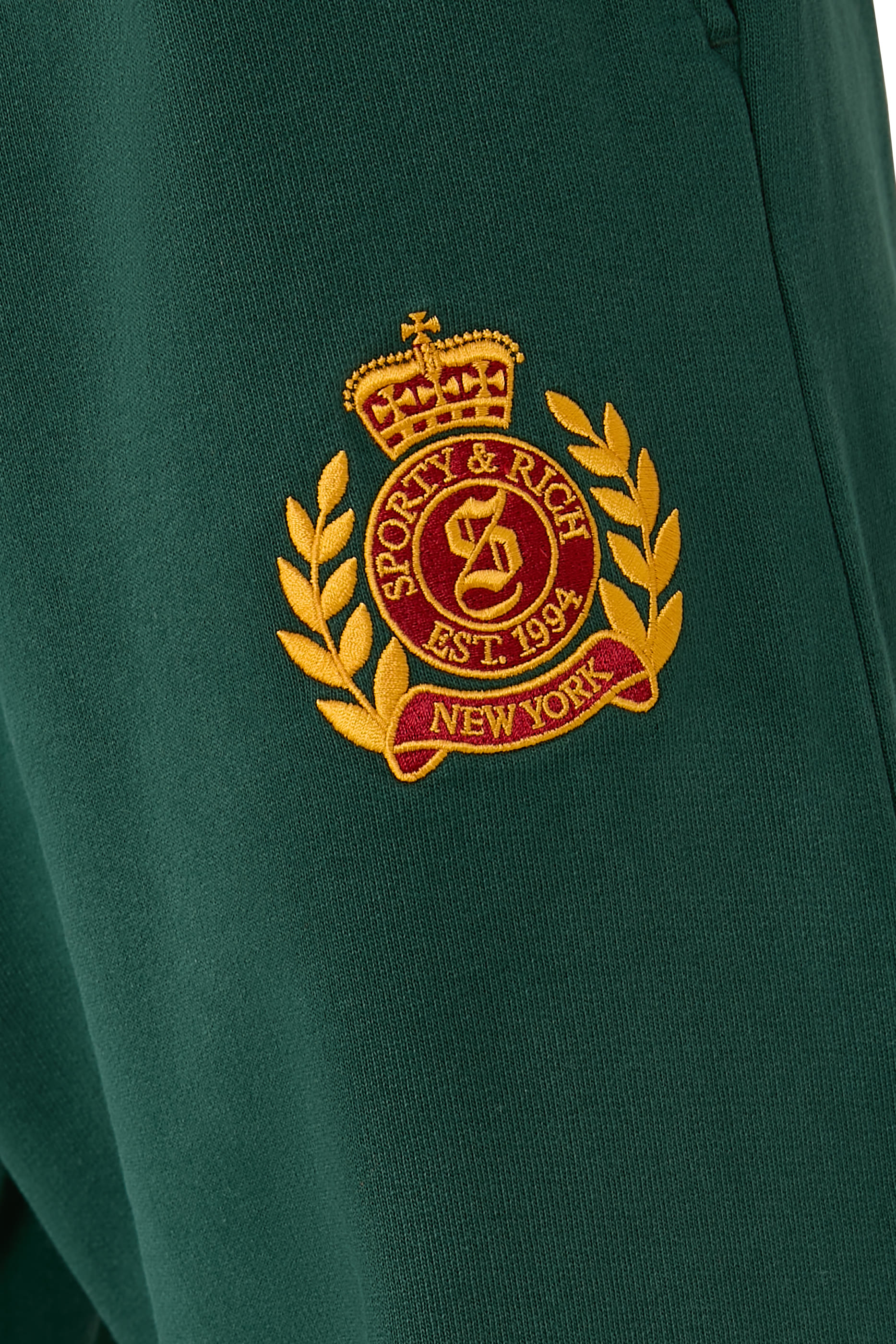 NY Crest Embroidered Wide Sweatpants