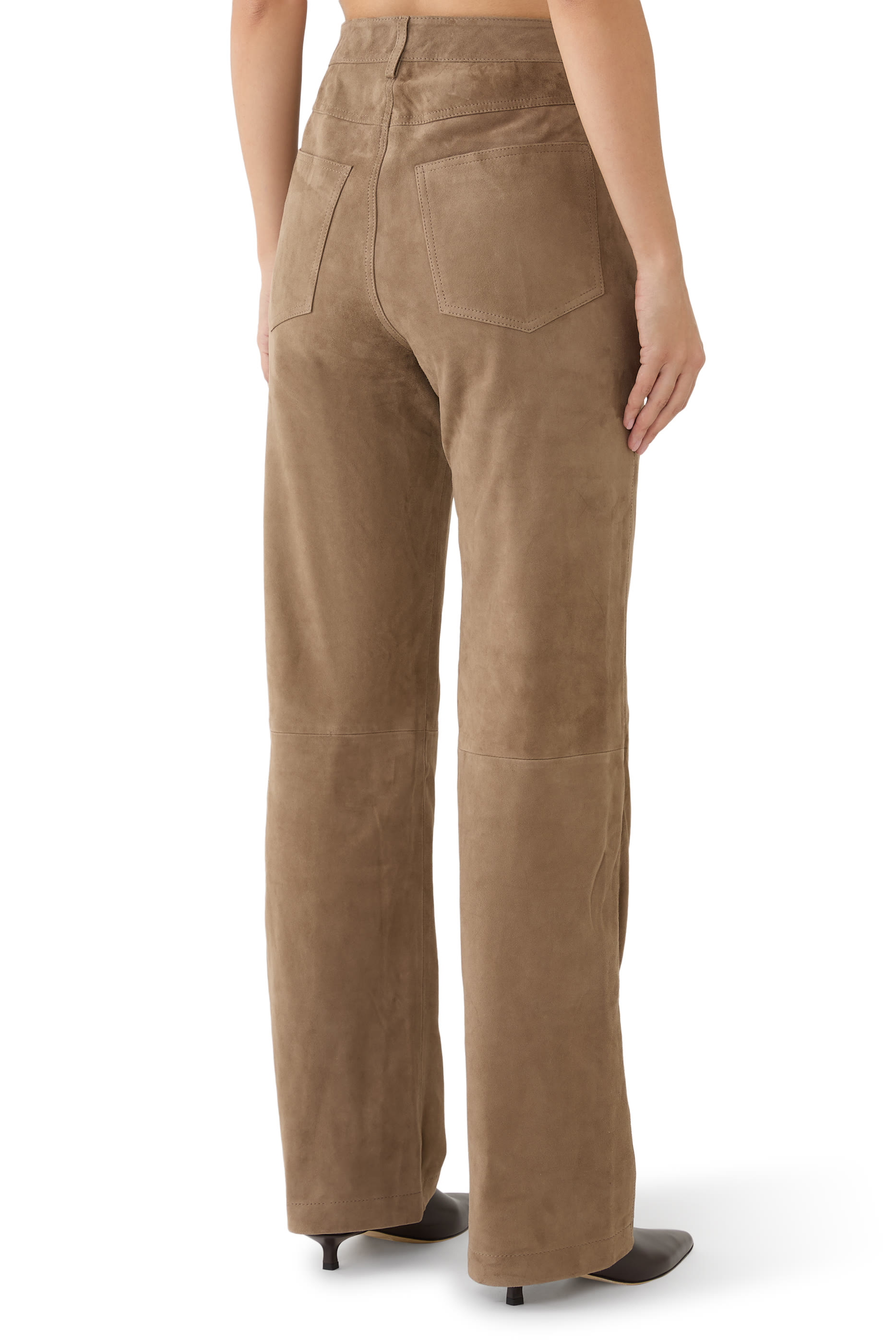 Straight Suede Pants