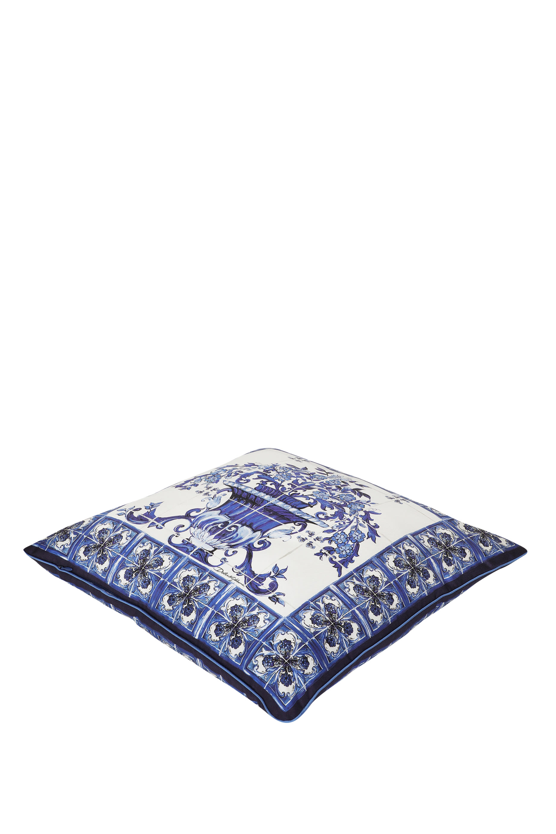 Blu Mediterraneo Silk Twill Cushion Small