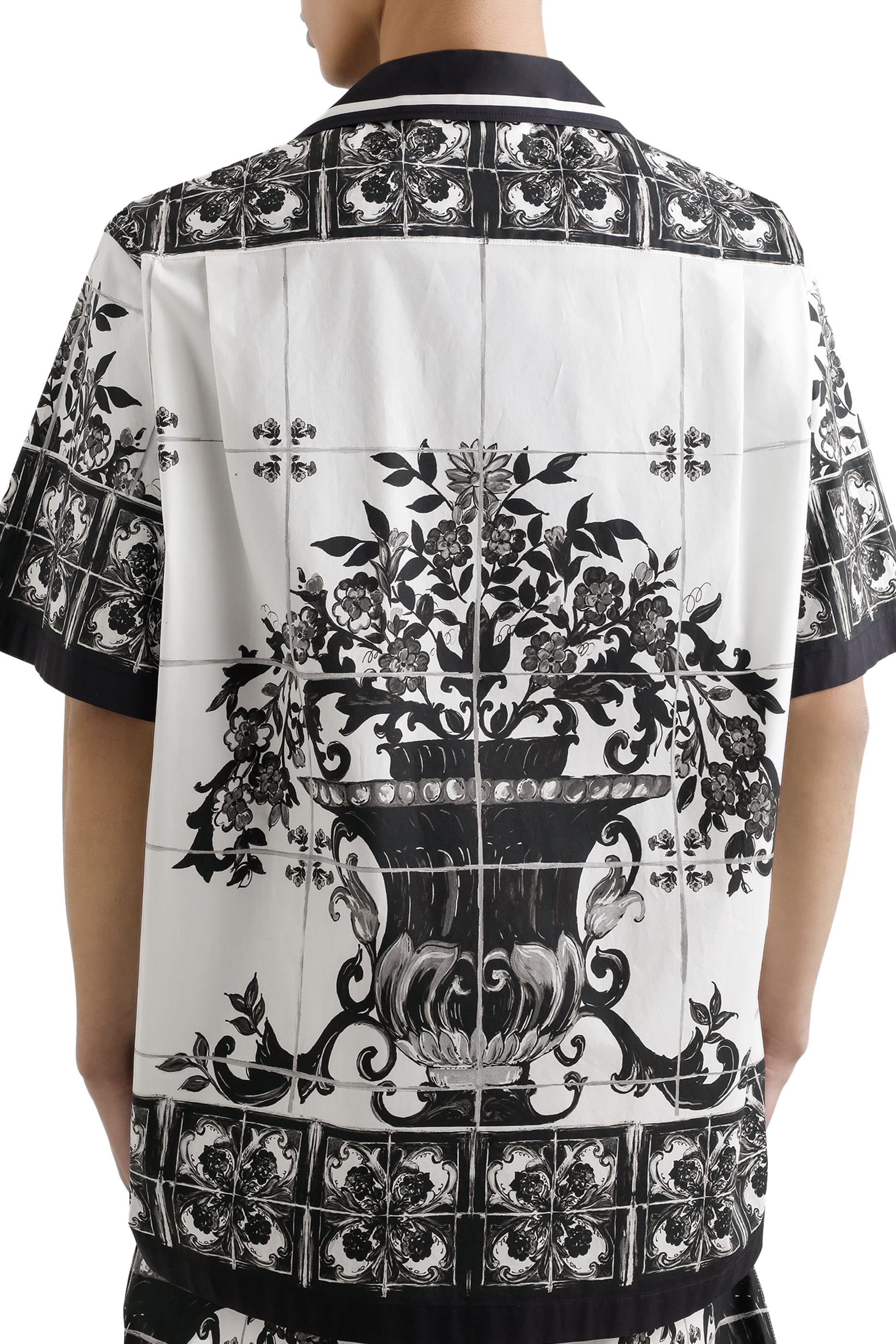 Majolica-Print Poplin Hawaii Shirt