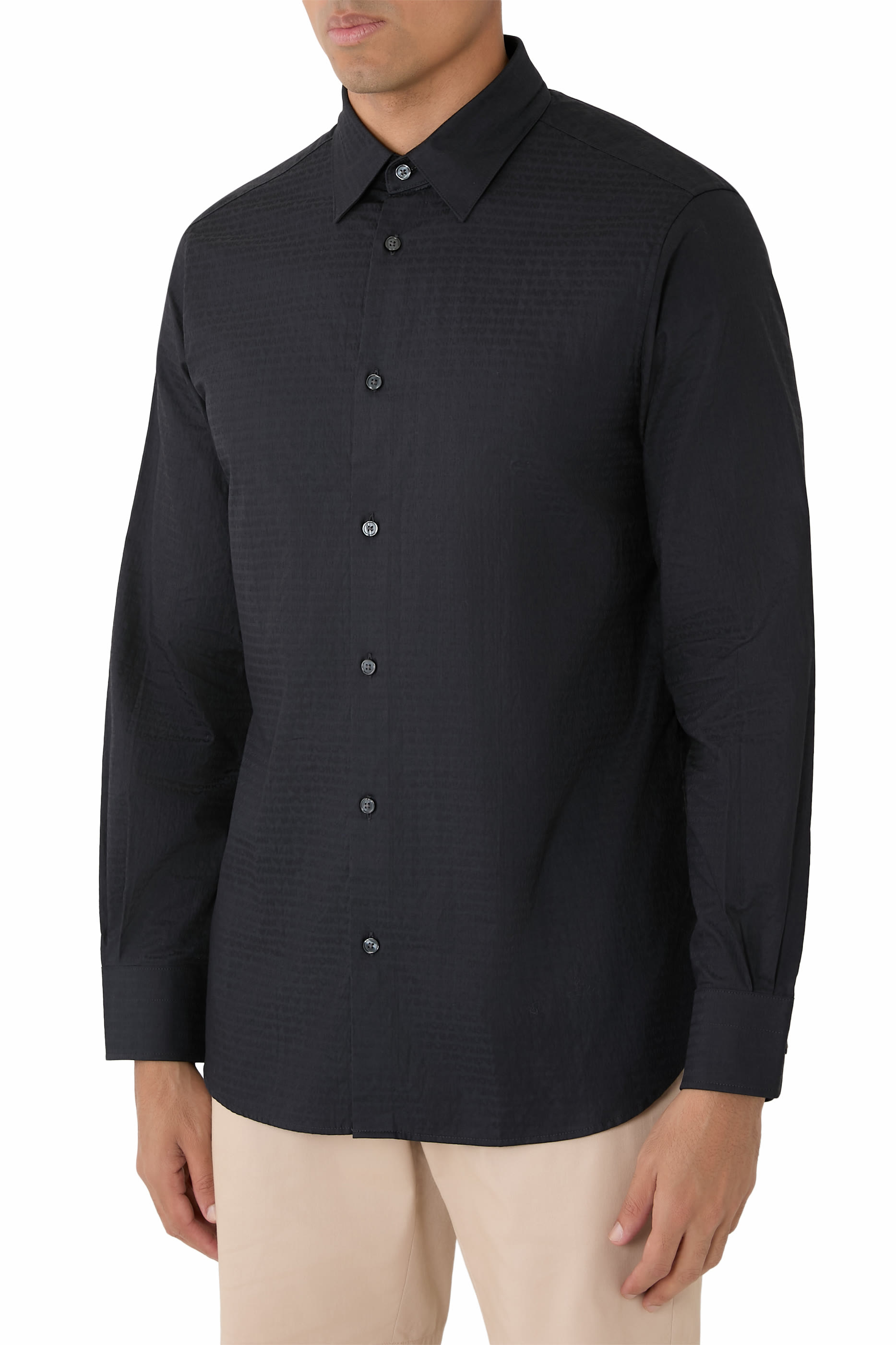 Micro EA Text Logo Long Sleeves Shirt