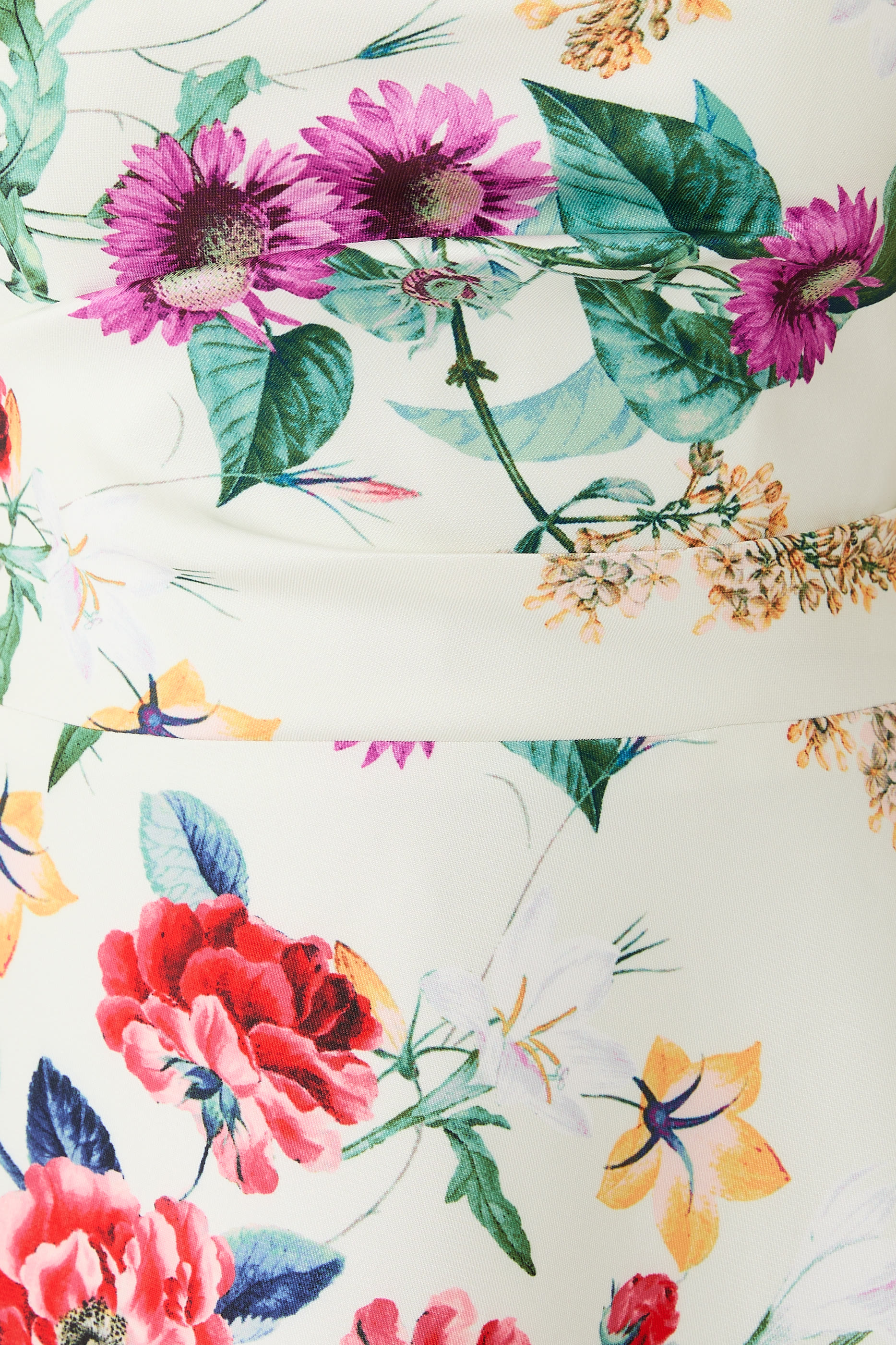 Strapless Floral-Print Gown