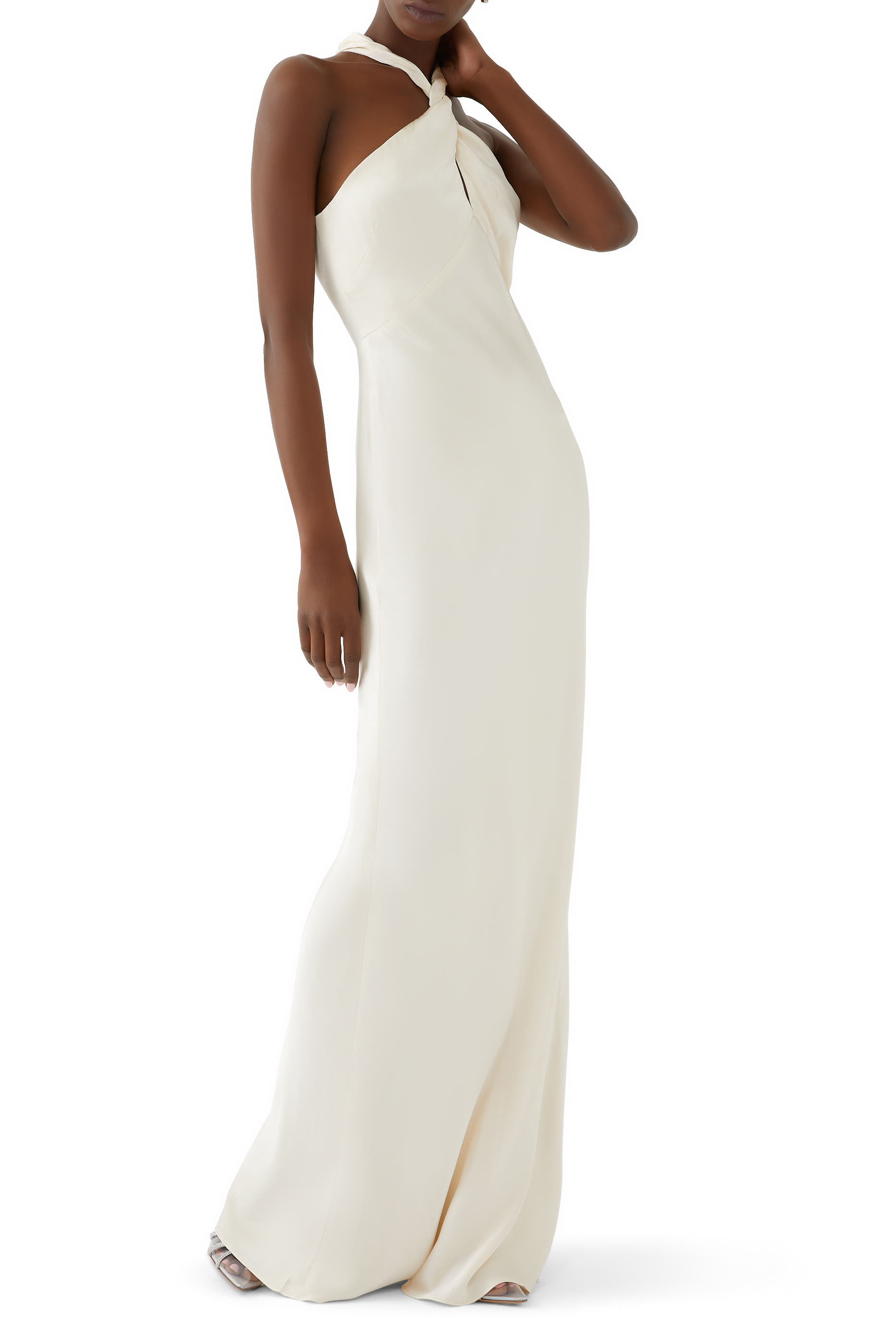 La Lune High Neck Twist Maxi Dress