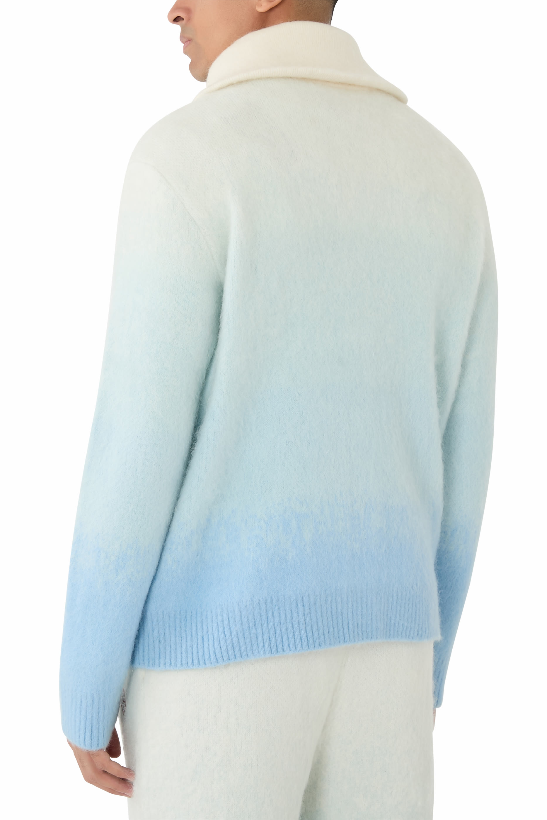  Fluffy Gradient Mohair Zip Jacket 