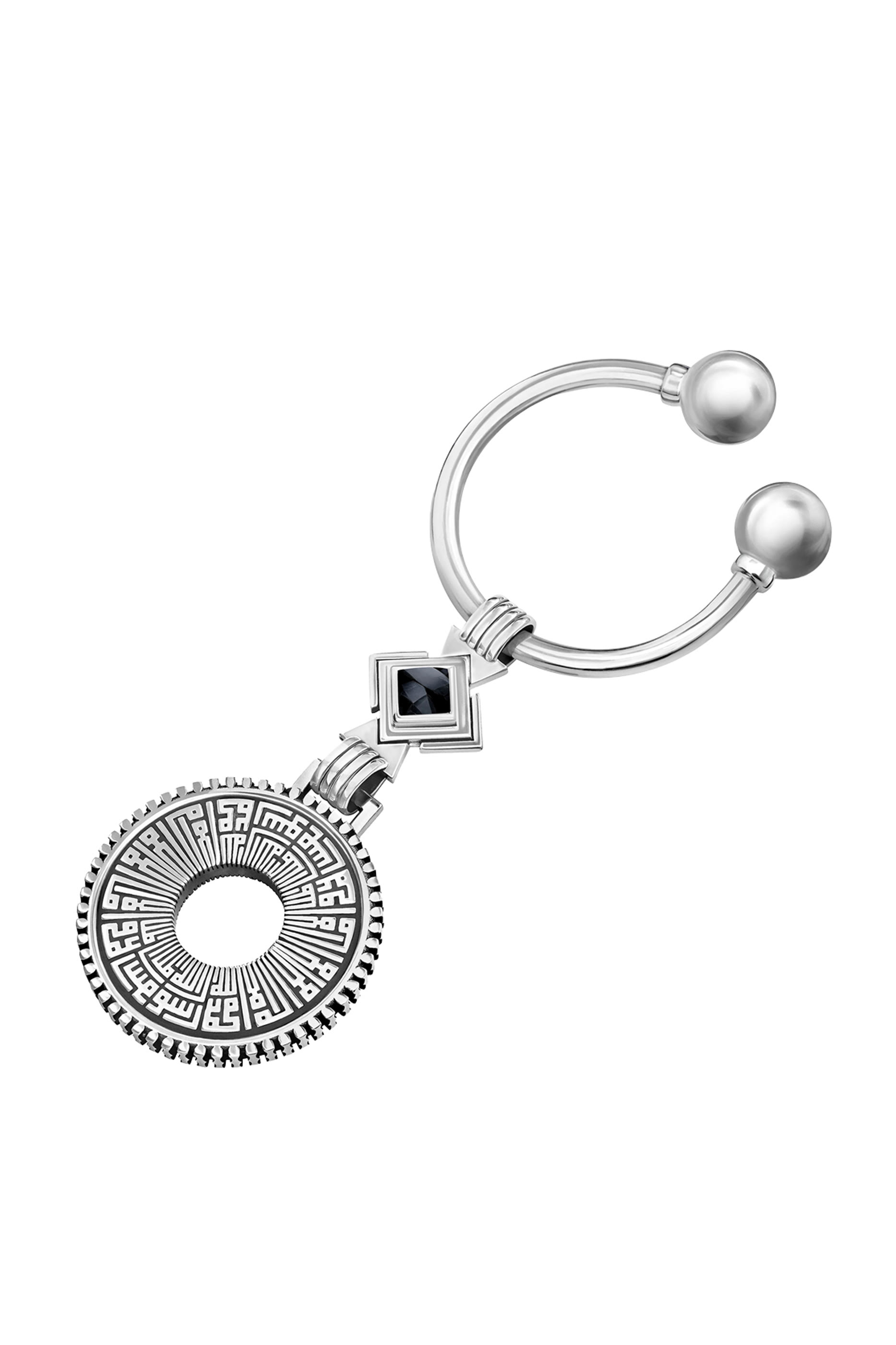  Key Chain, Sterling Silver & Black Onyx 