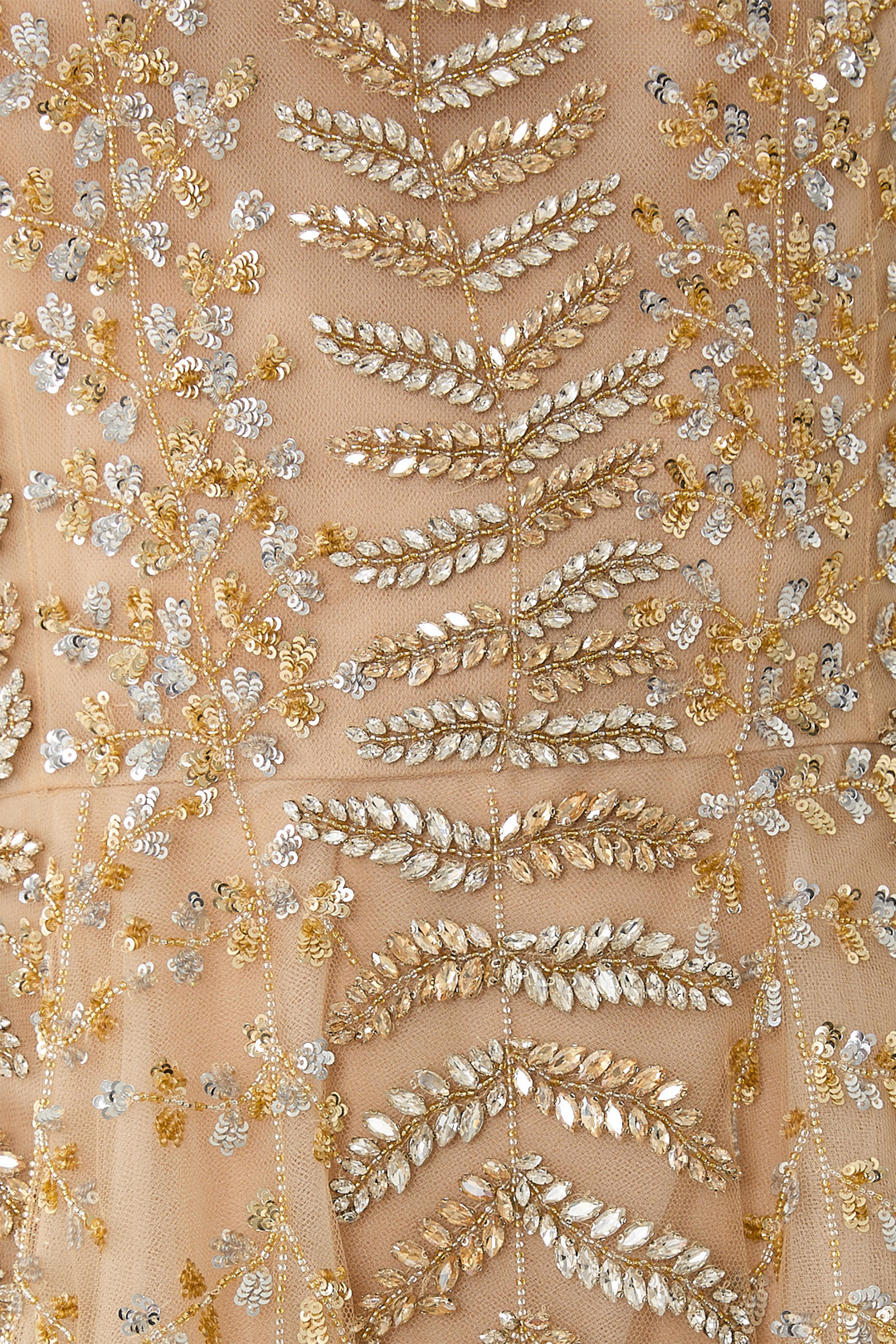  Fern Embroidered Illusion Cocktail Dress 