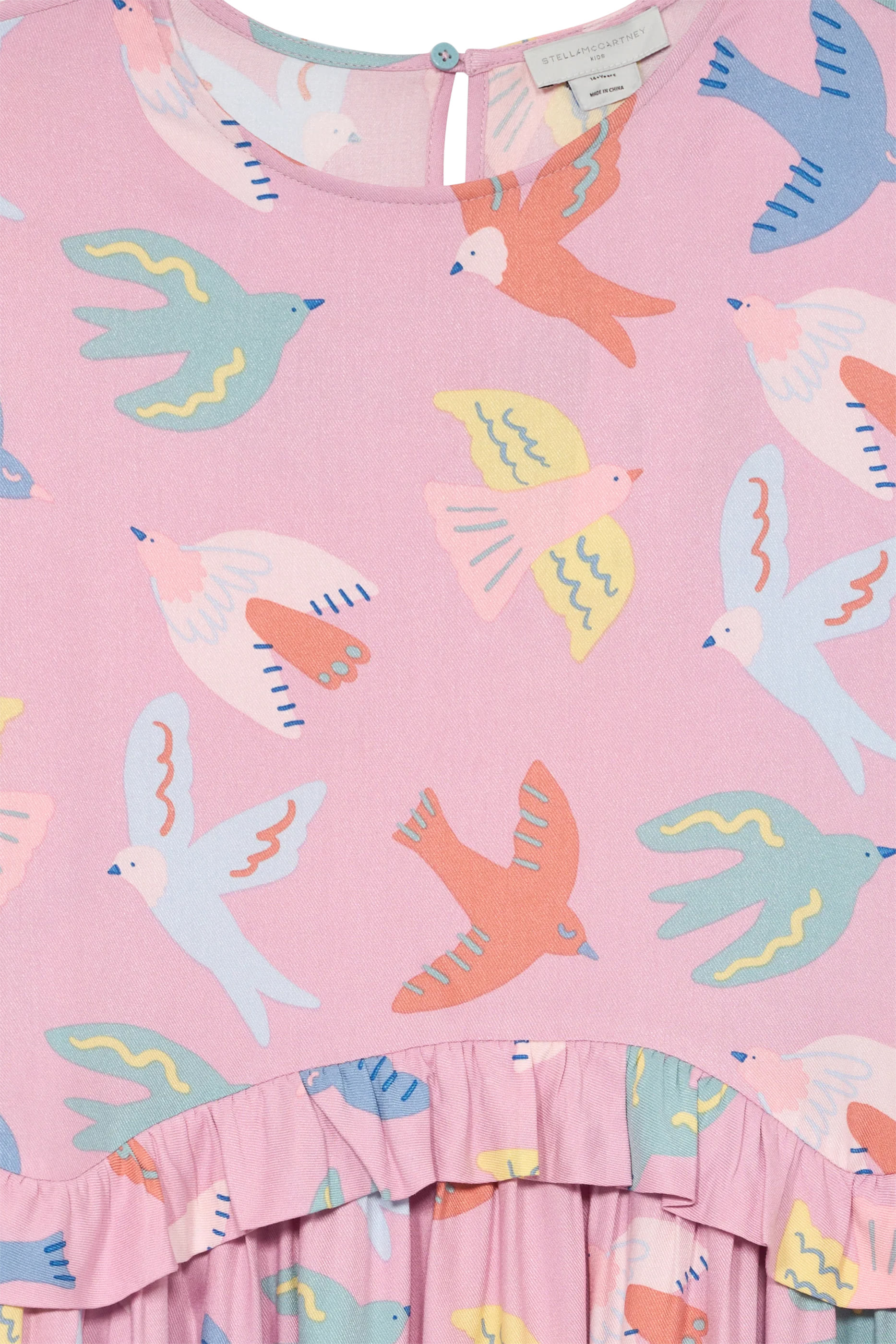 Kids Dove Print Long-Sleeve Dress