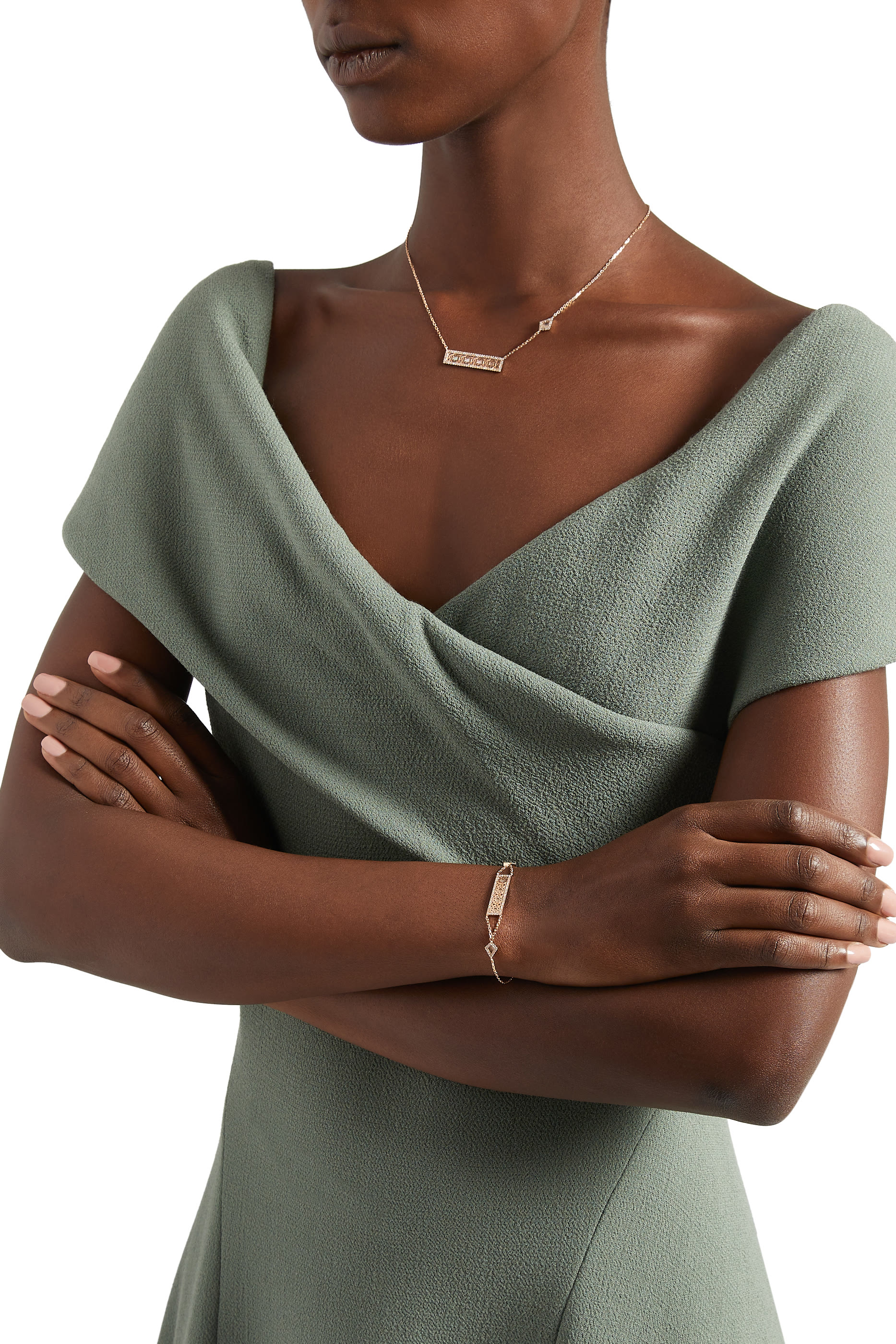 Oud Turath Bracelet, 18k Pink Gold & Mother-of-Pearl, Diamonds