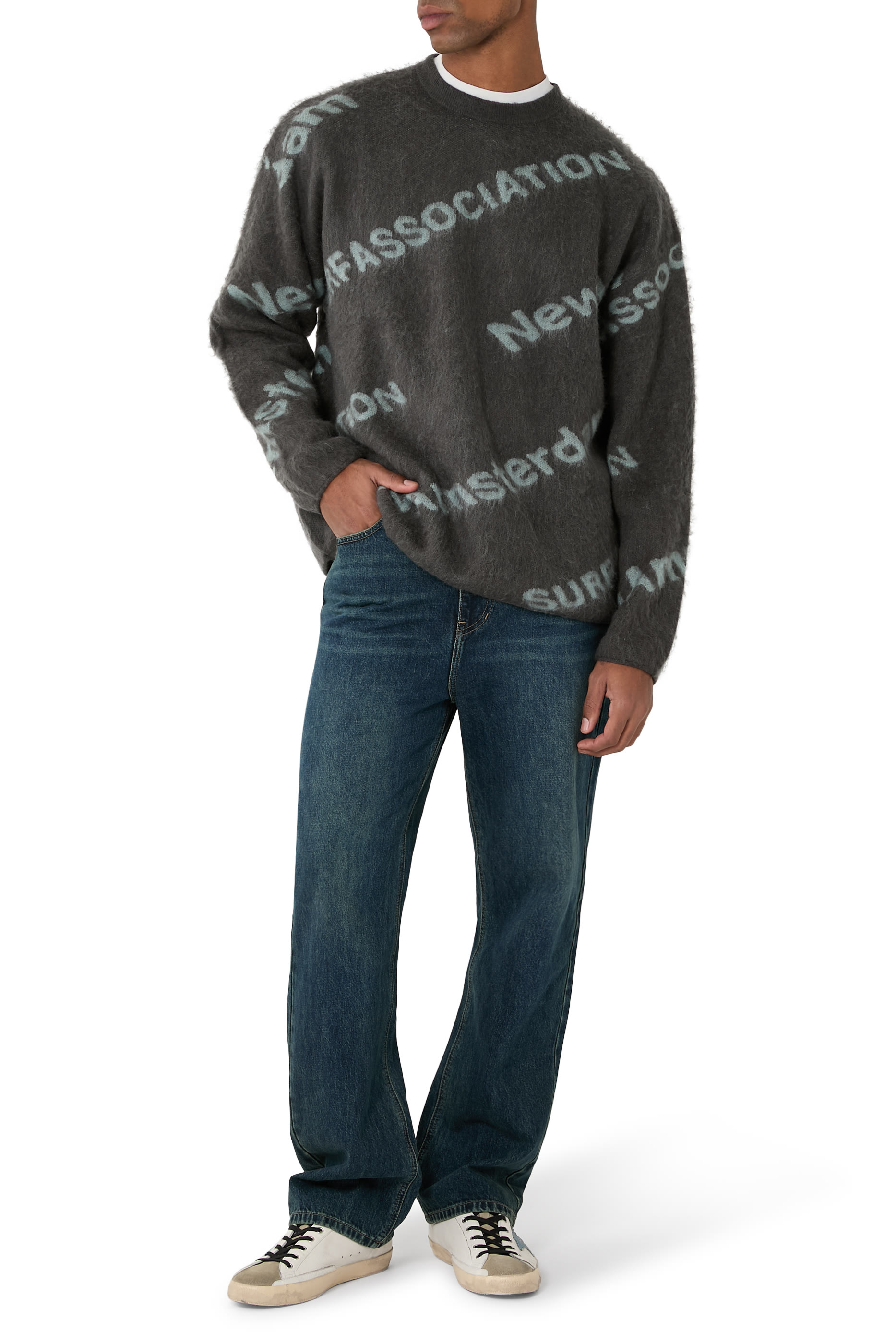 Jacquard Logo Knit Sweatshirt 