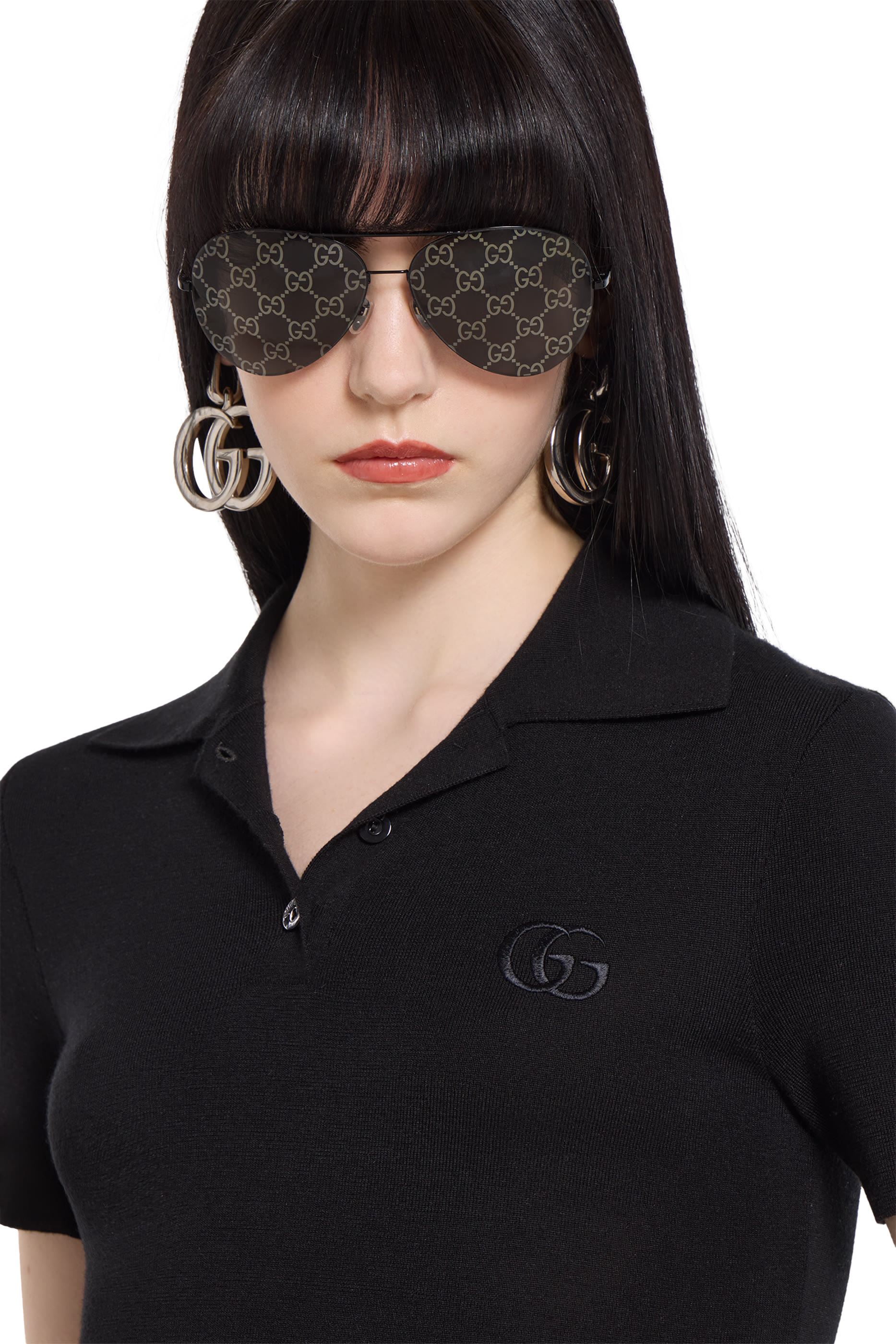 Cashmere Silk Polo Shirt with Embroidery 