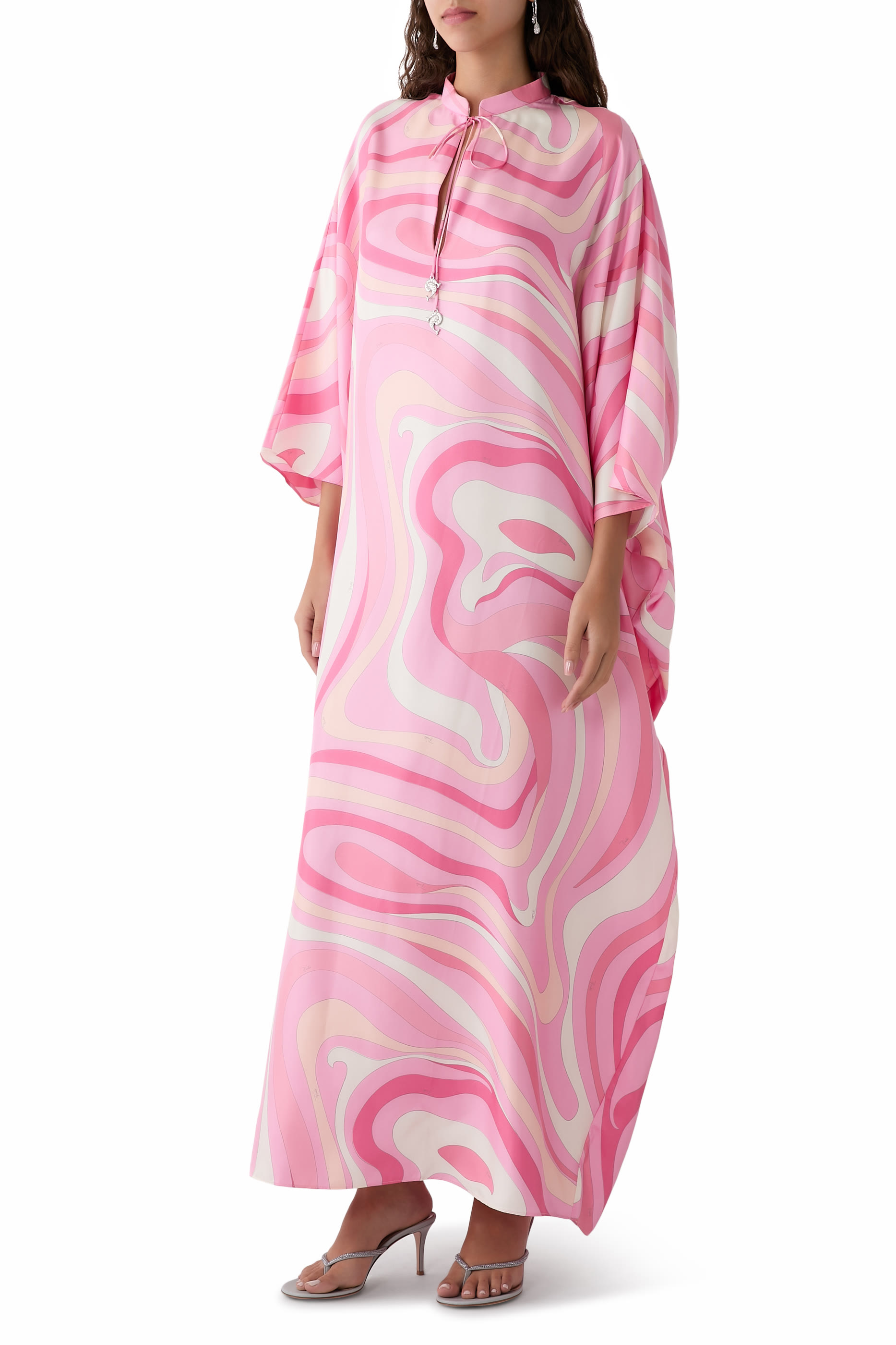 Marmo Print Silk Kaftan