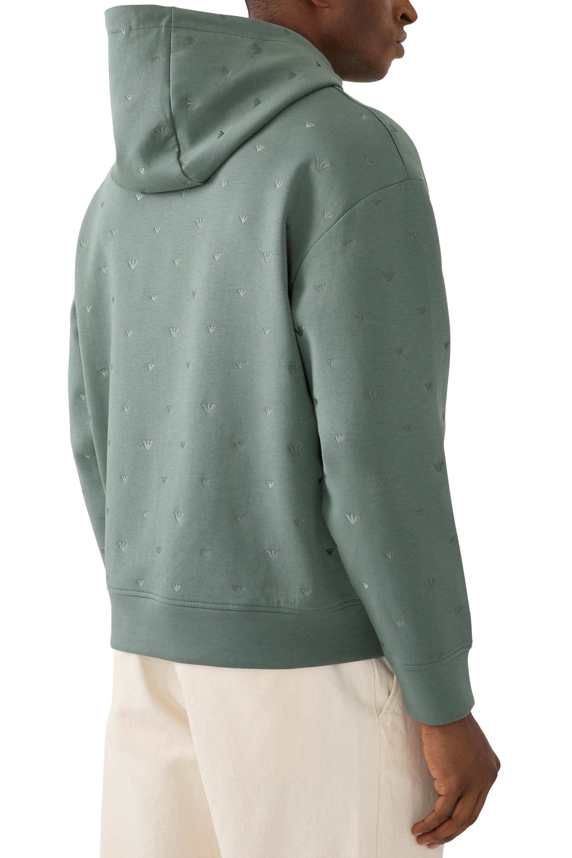 All-Over Eagle Logo Hooded Sweatshirt