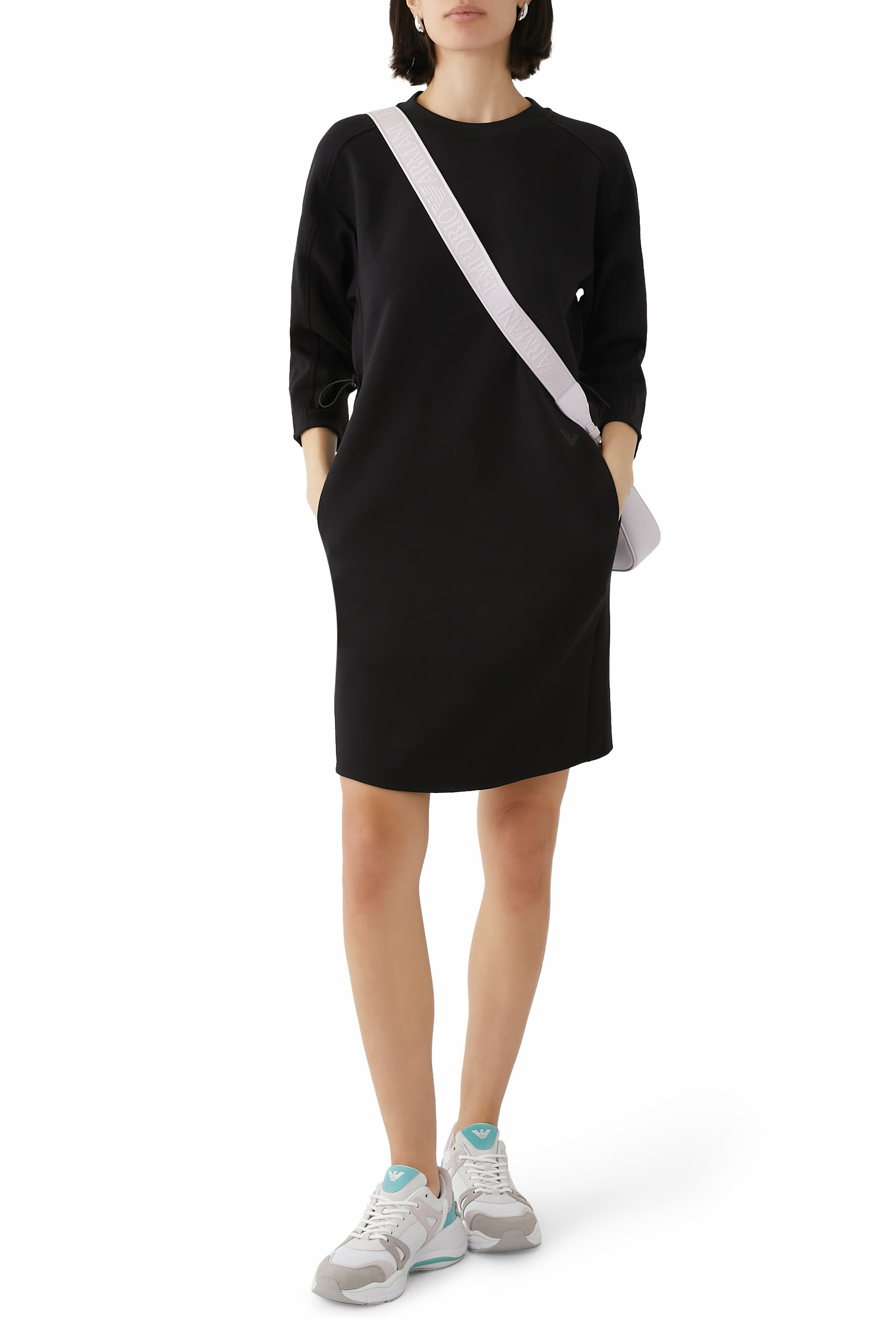 Double-Jersey Drawstring Dress 