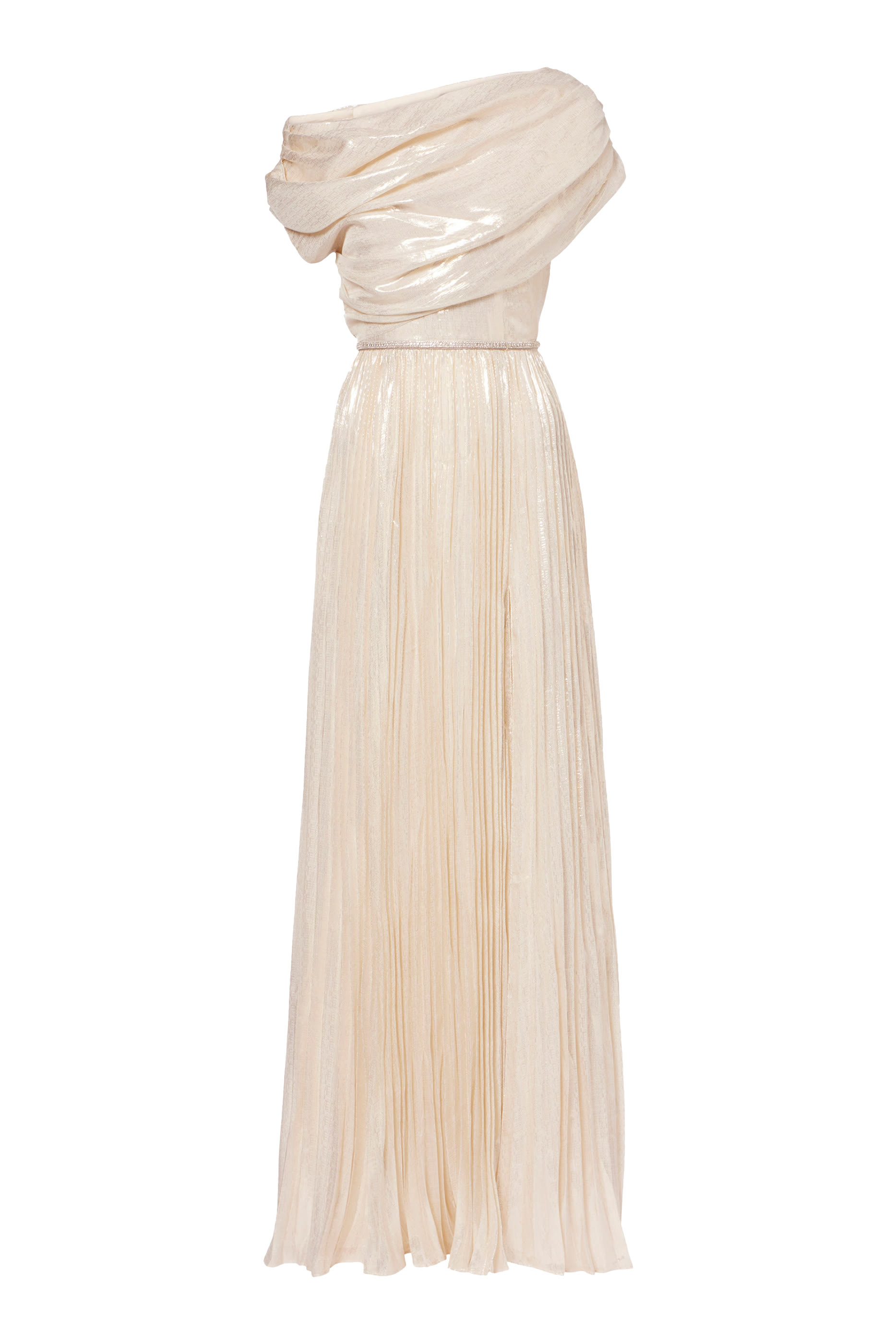Metallic Chiffon Maxi Dress