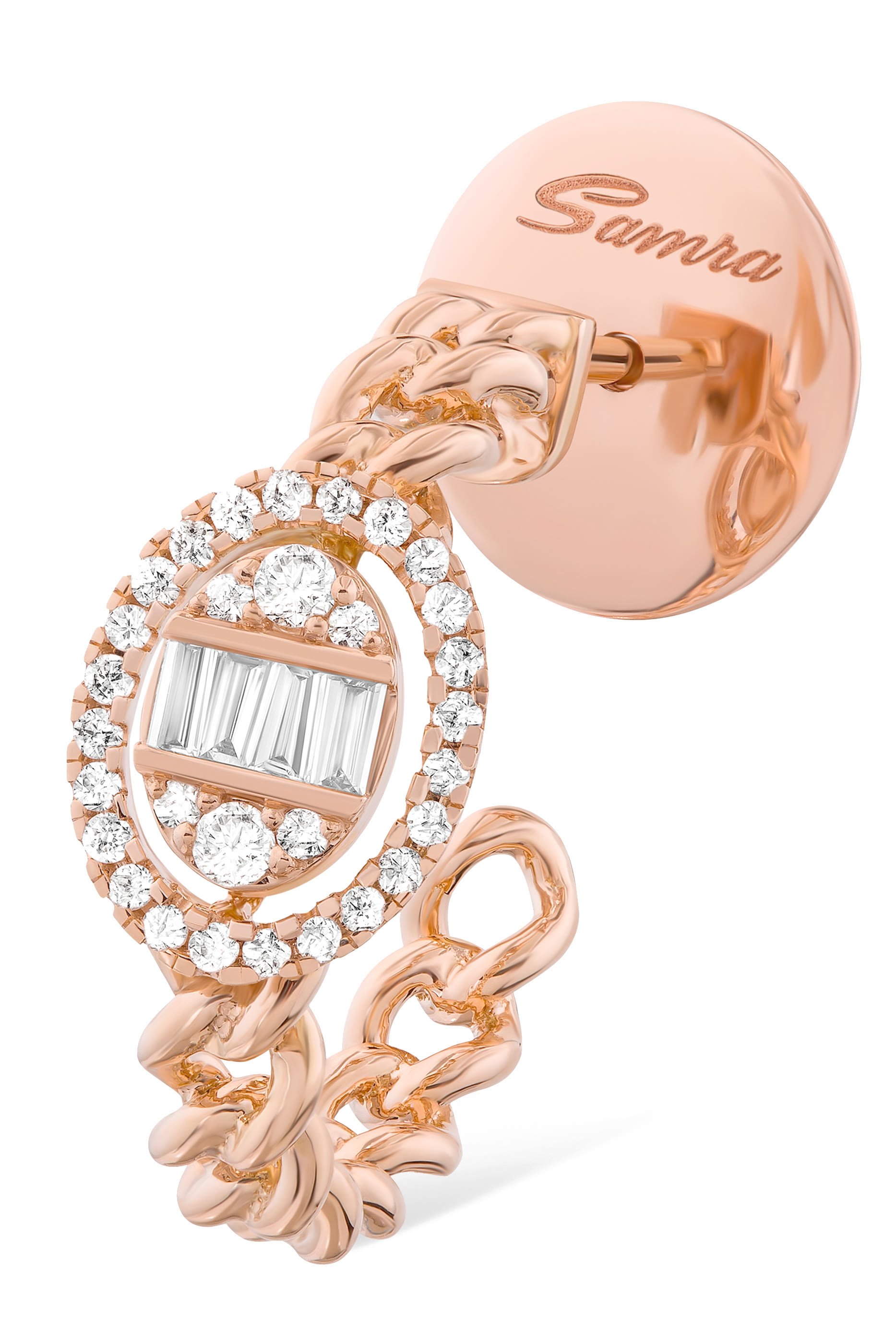 Quwa Oval Earrings, 18k Rose Gold & Diamonds