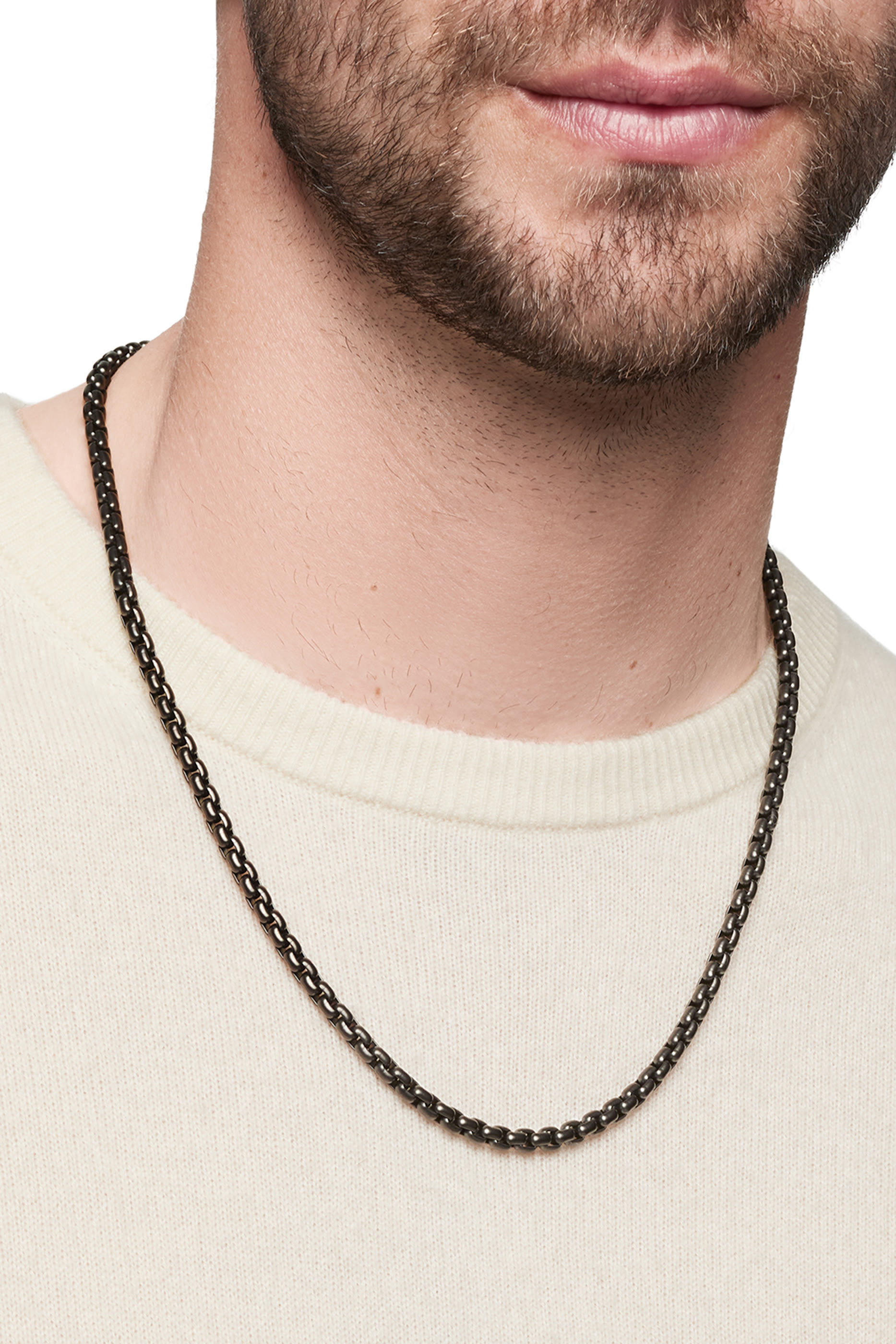 Box Chain Necklace, Stainless Steel