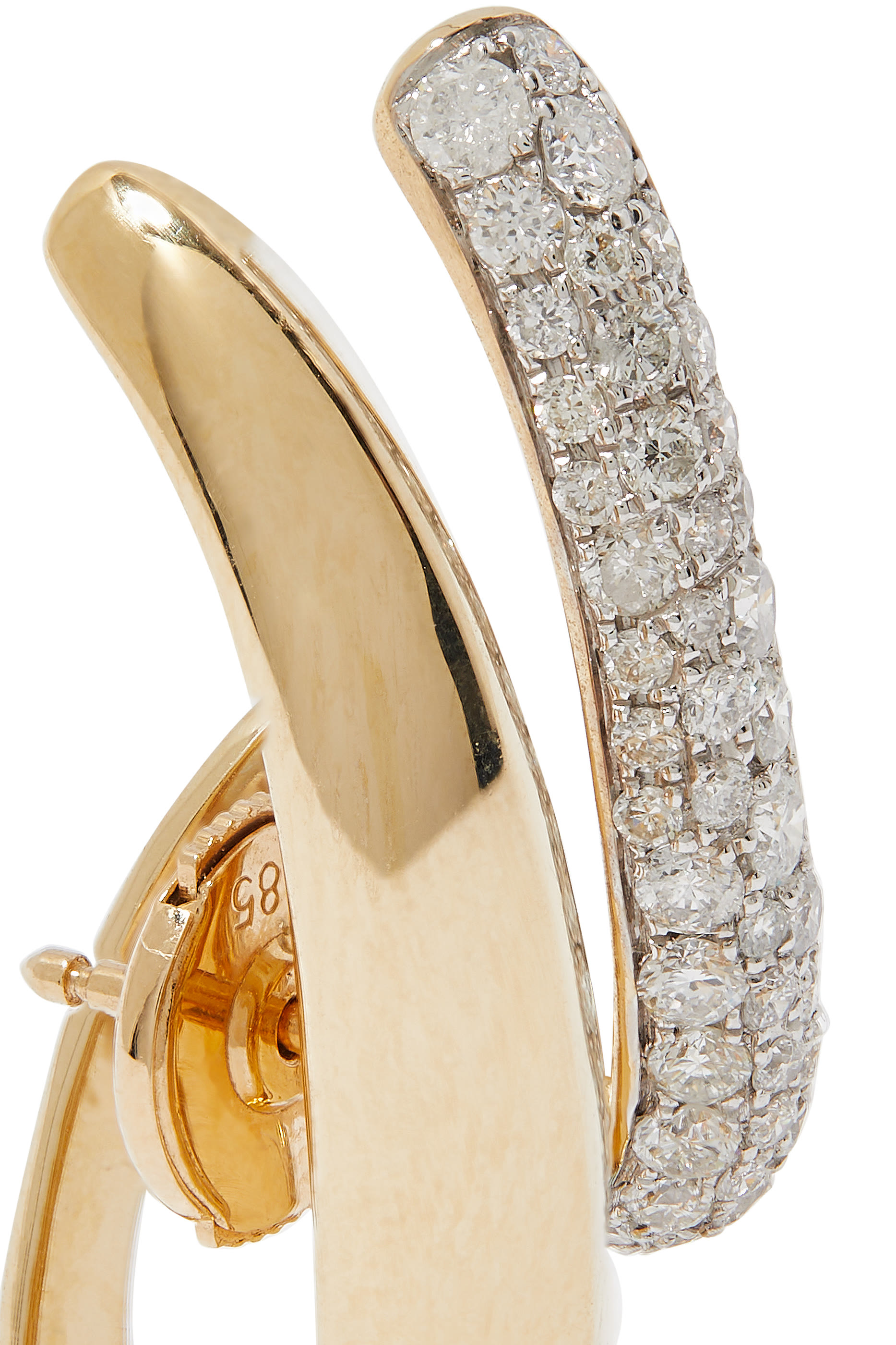 Nano Magnetique Earring, 14k Yellow Gold & Diamonds