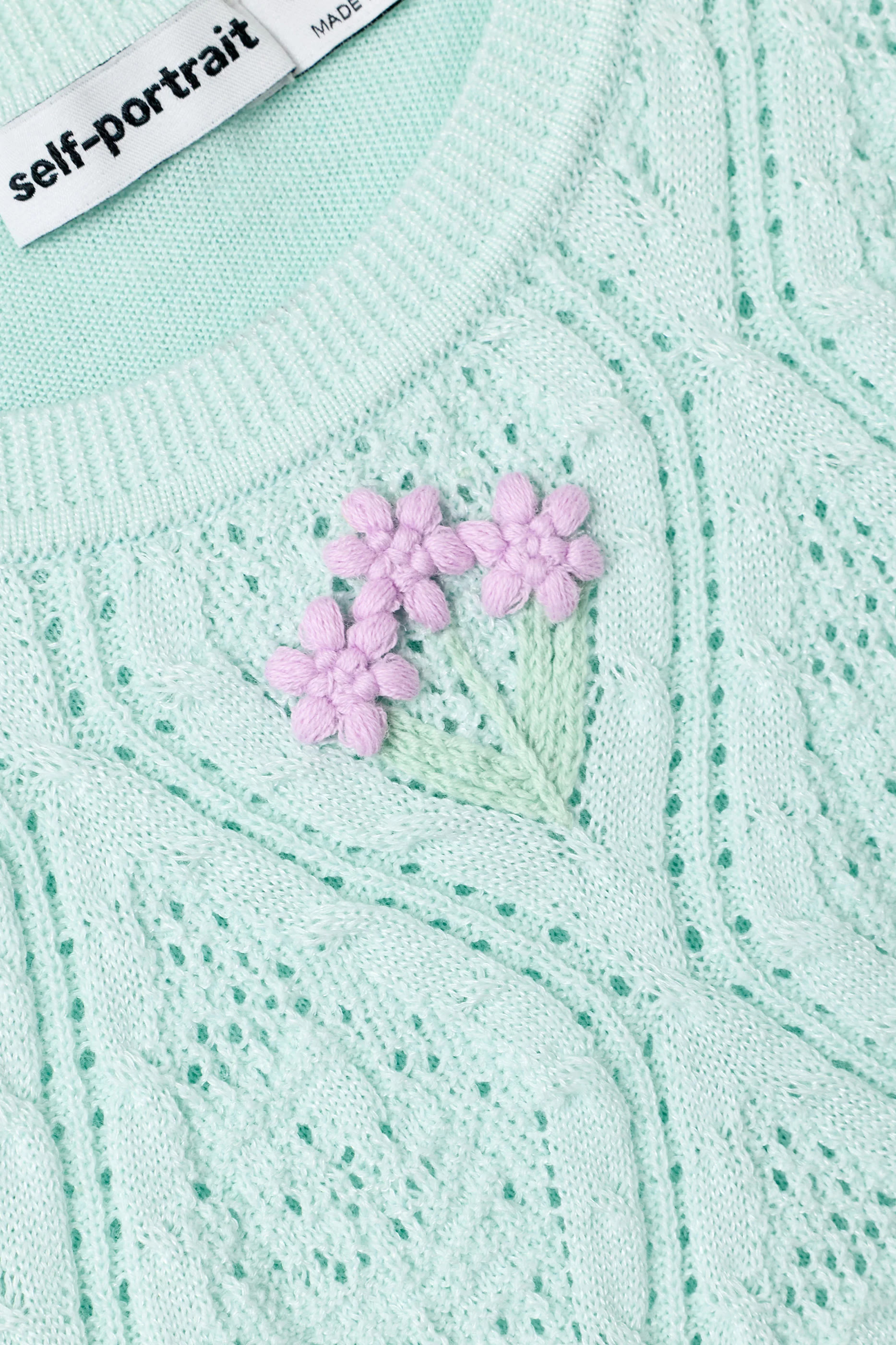 Kids Flower Embroidered Knit Dress