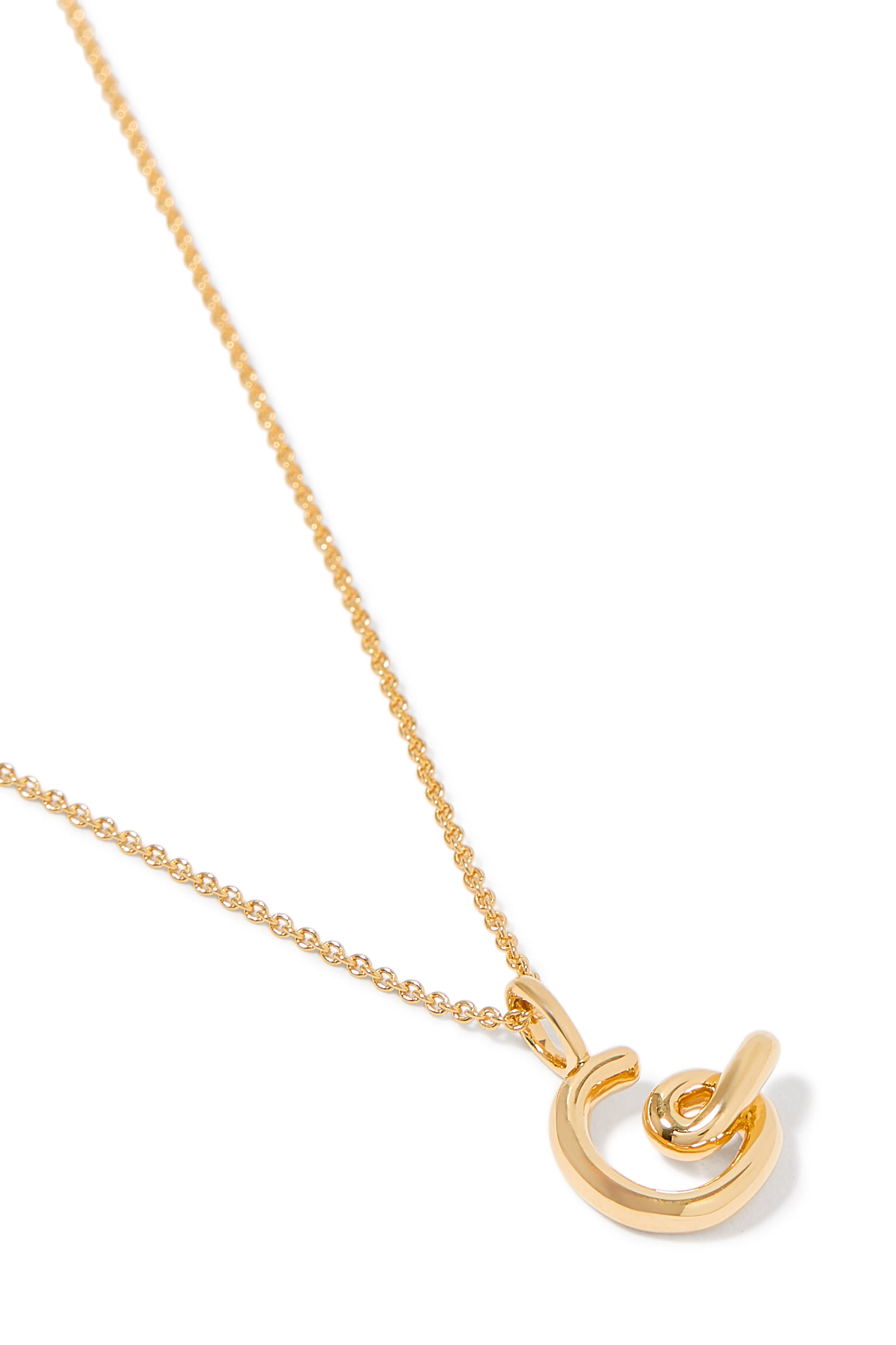 Curly Molten Mini Initial Necklace - G , 18k Recycled Gold Vermeil on Recycled Sterling Silver