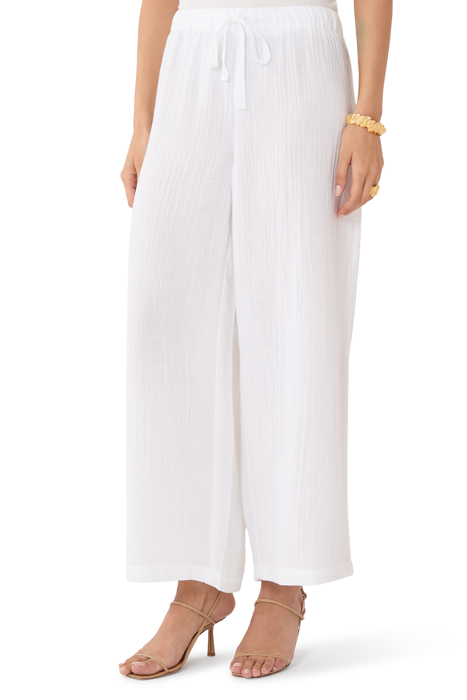 Organic Cotton Lofty Gauze Wide-Leg Pants