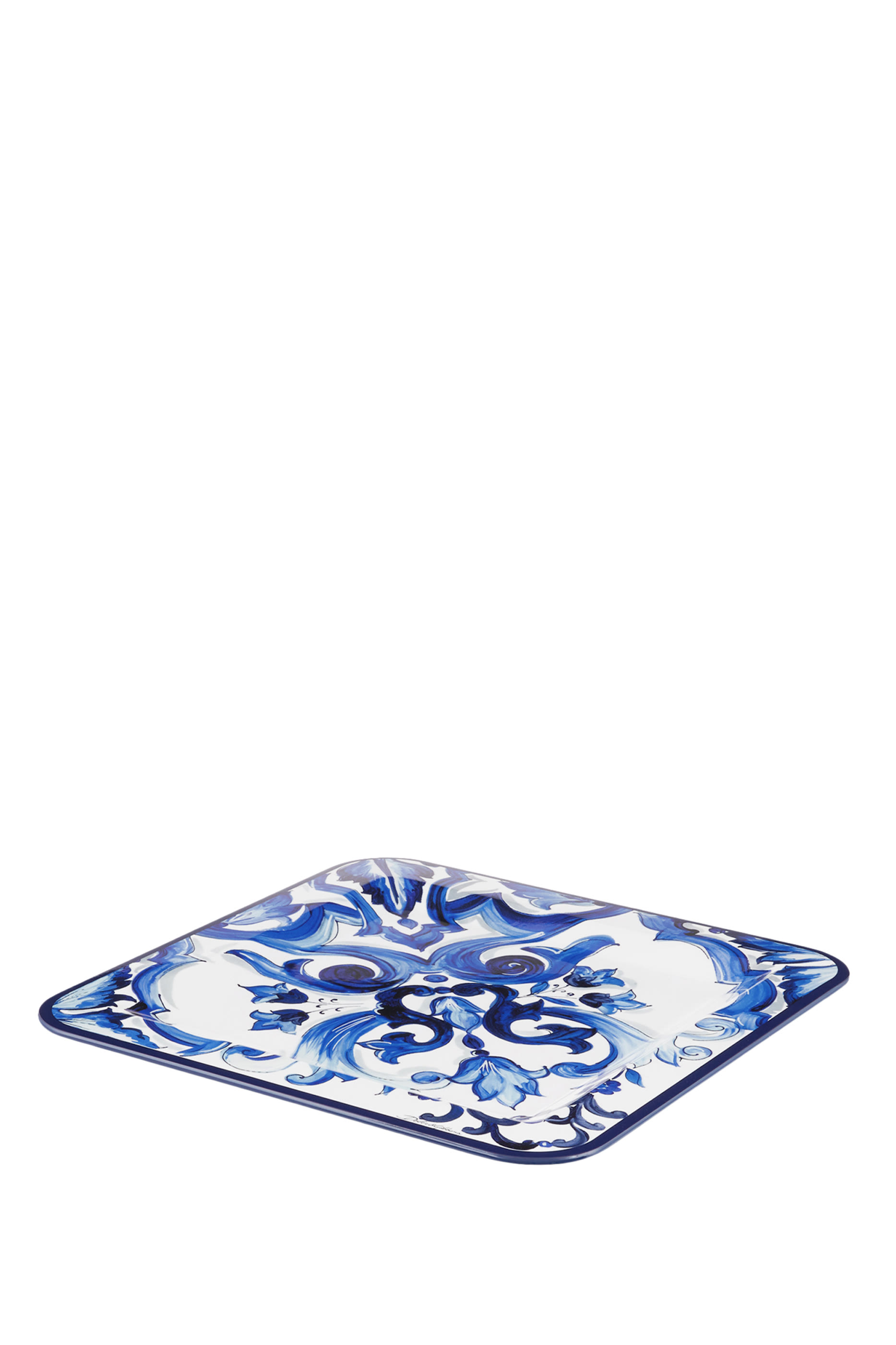 Blue Mediterraneo Medium Wooden Square Tray