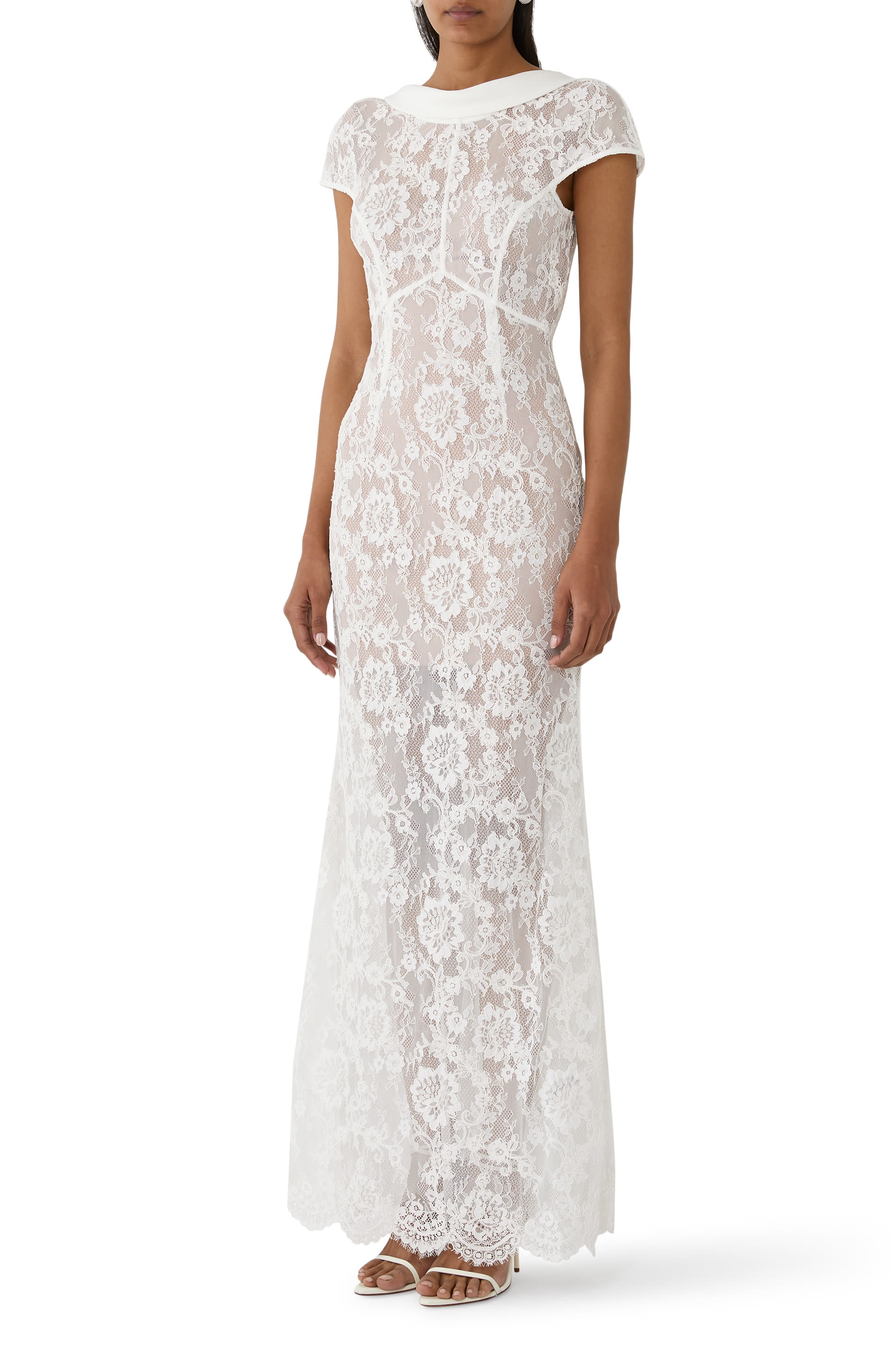 Lace Scoop Back Maxi Dress