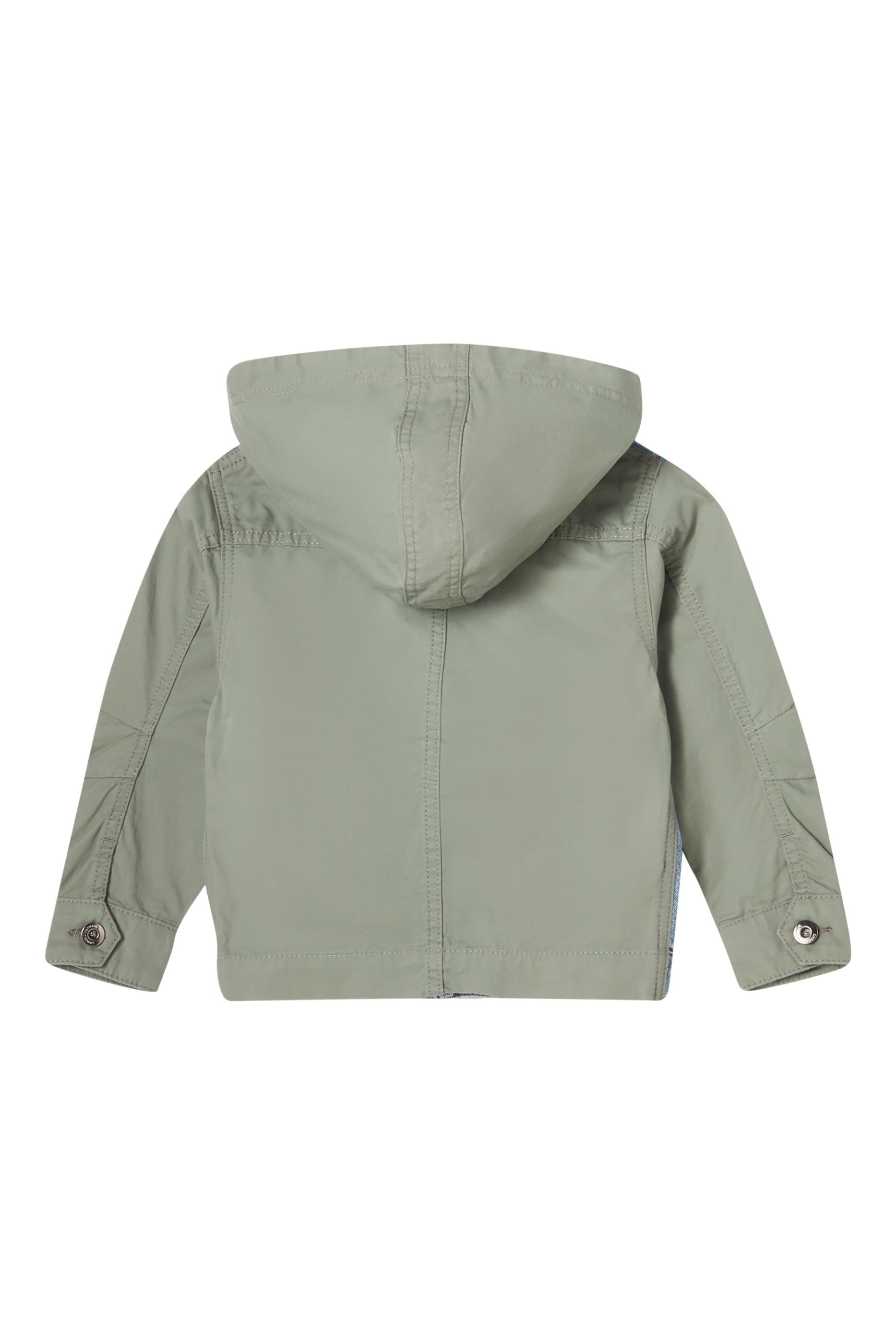 Kids Contrast Sleeves Denim Jacket