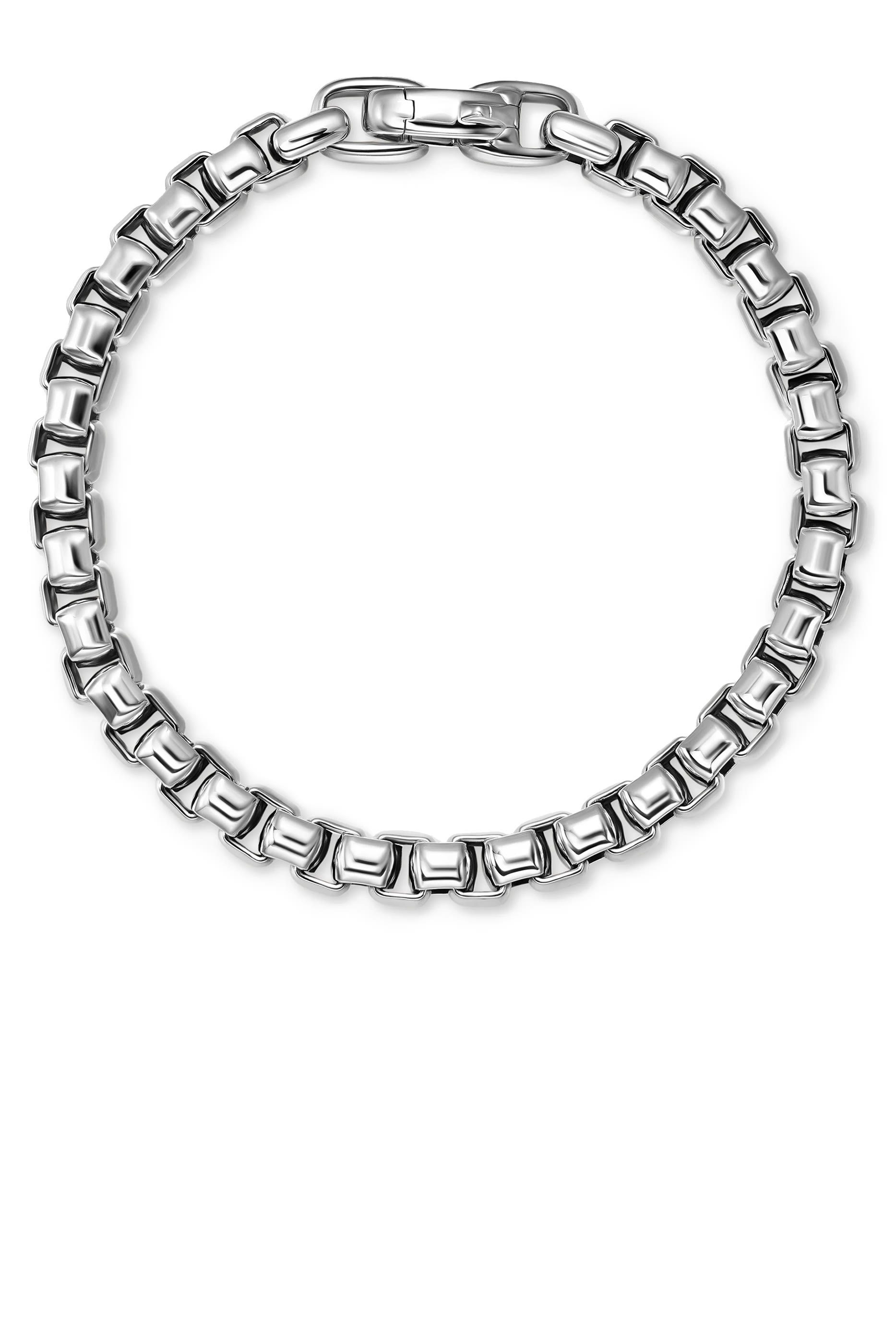 Extra-Large Box Sterling Silver Chain Bracelet