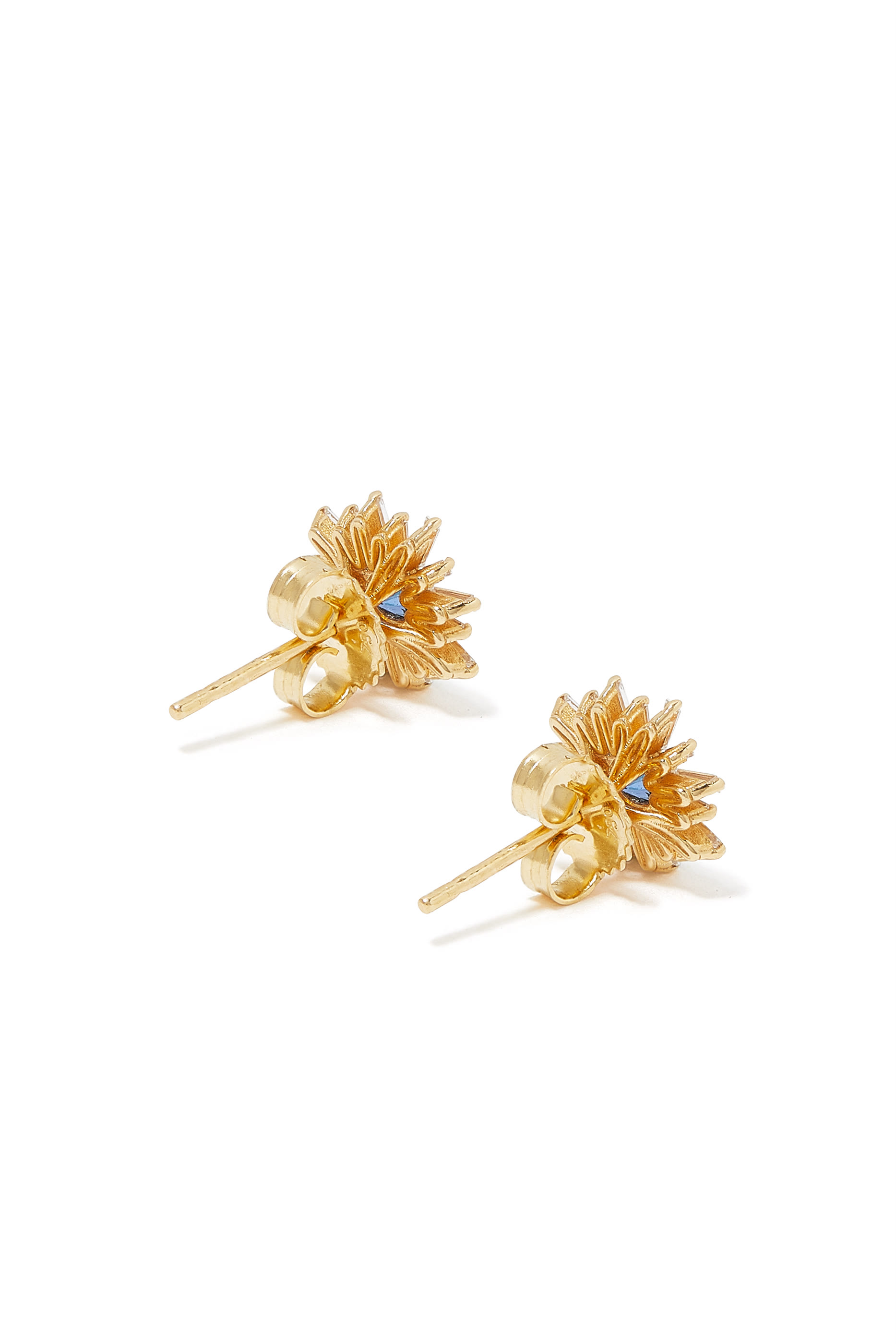 Stud Earrings, 18K Yellow Gold & Diamonds