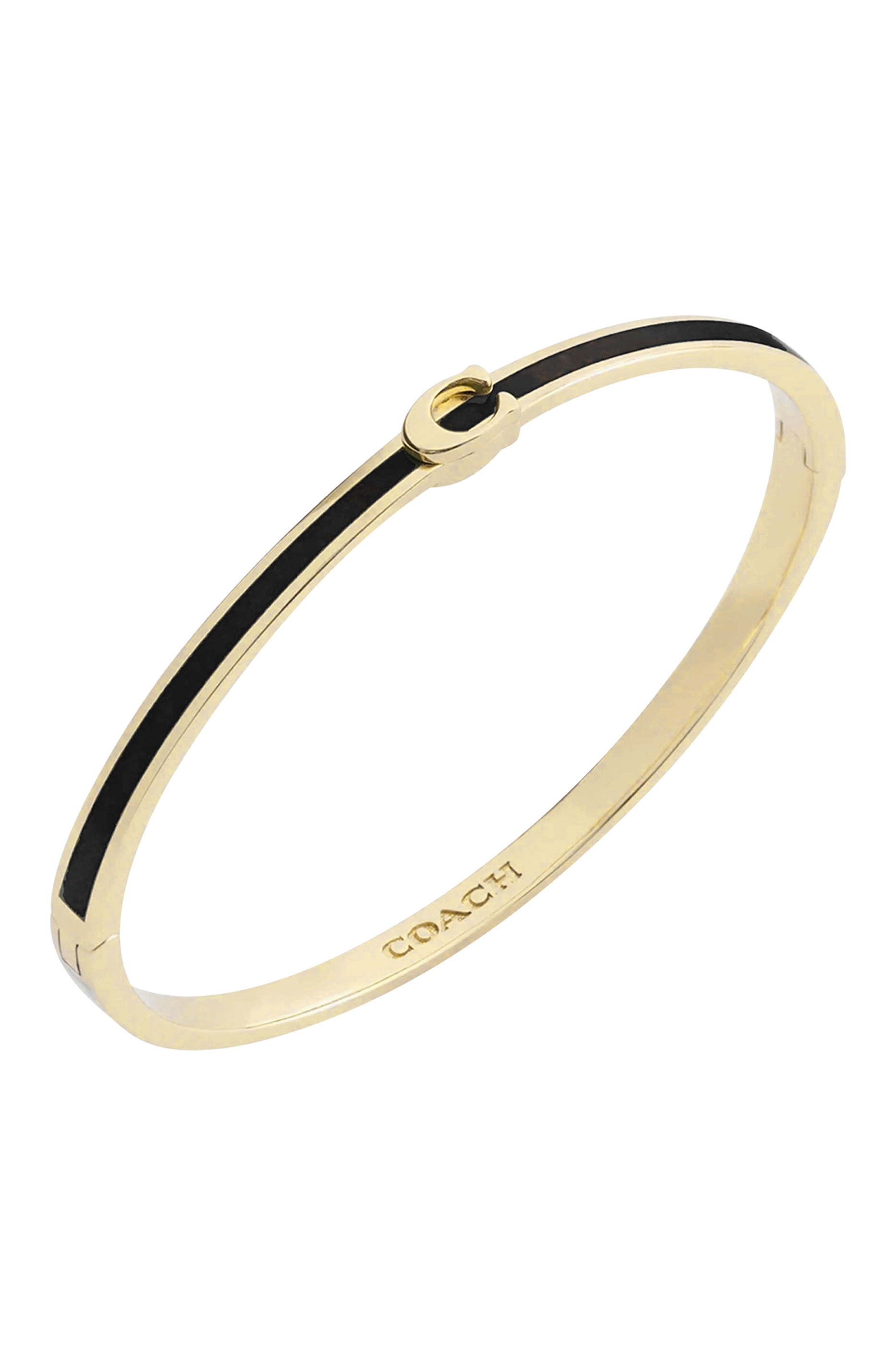 Thin Enamel Signature Hinged Bangle