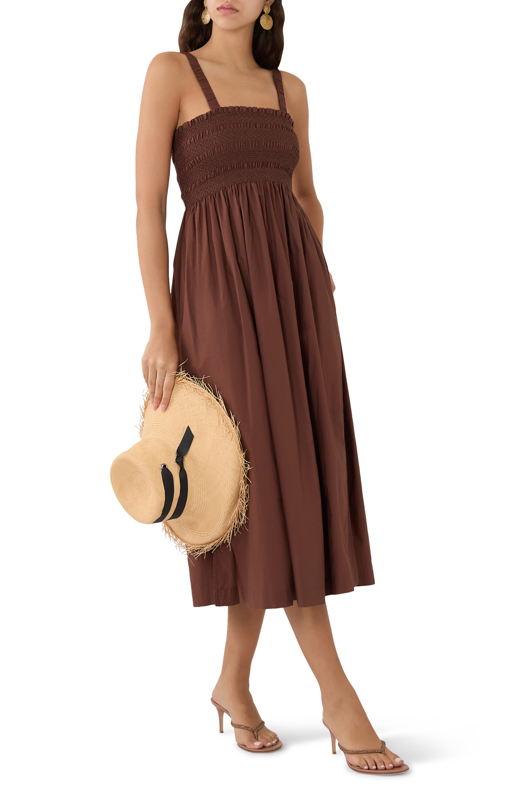 Grasse Shirred Midi Dress
