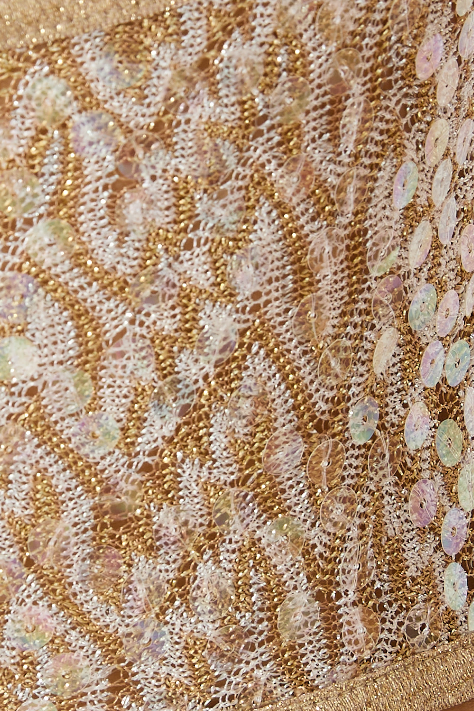 Zigzag Sequinned Halter Neck Crop Top