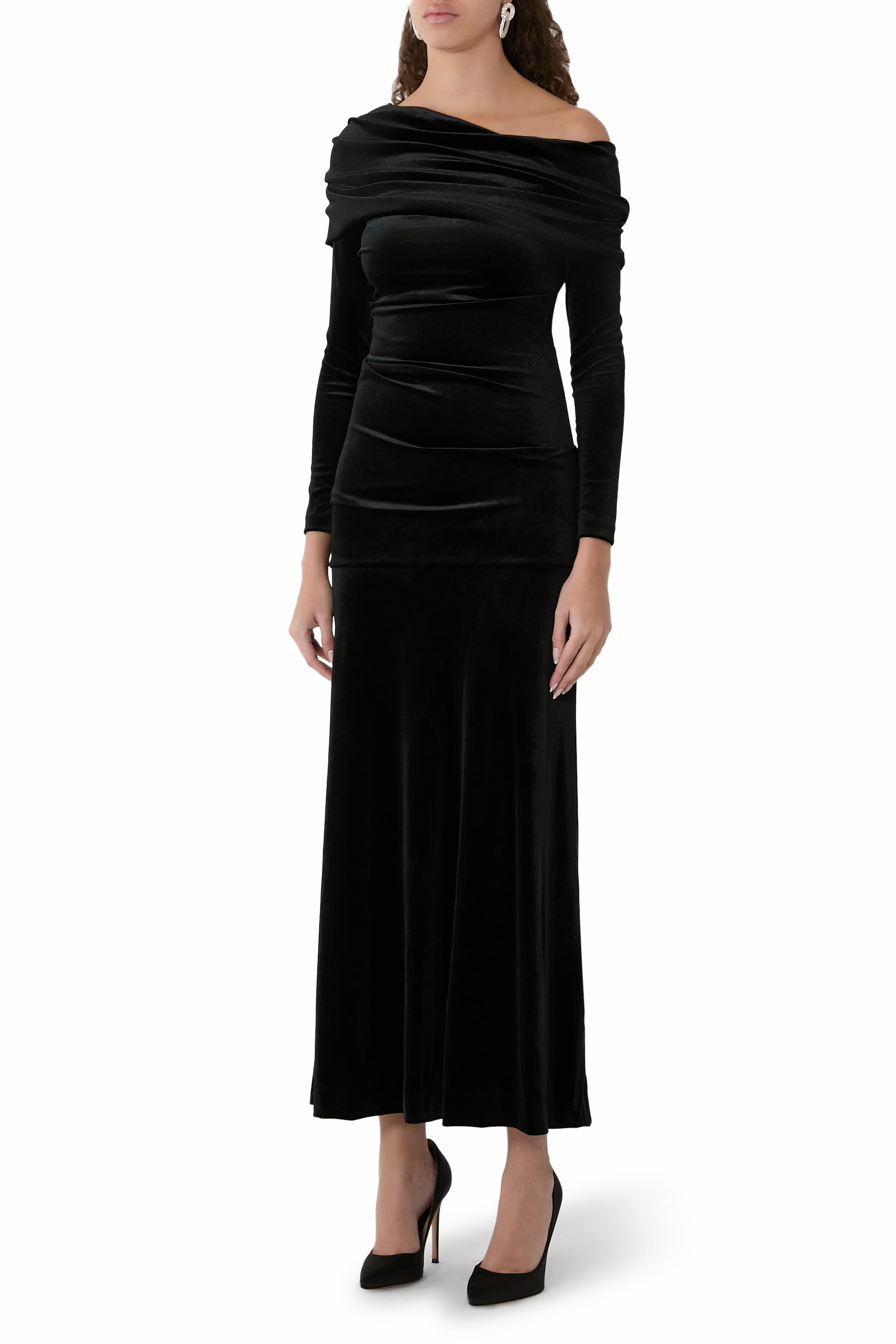 Nova Velvet One-Shoulder Gown