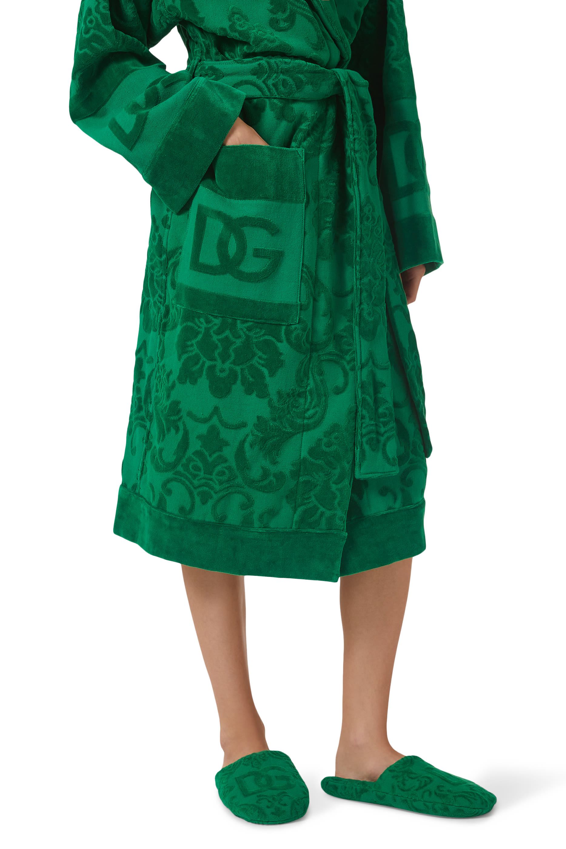 Jacquard Cotton Terry Slippers