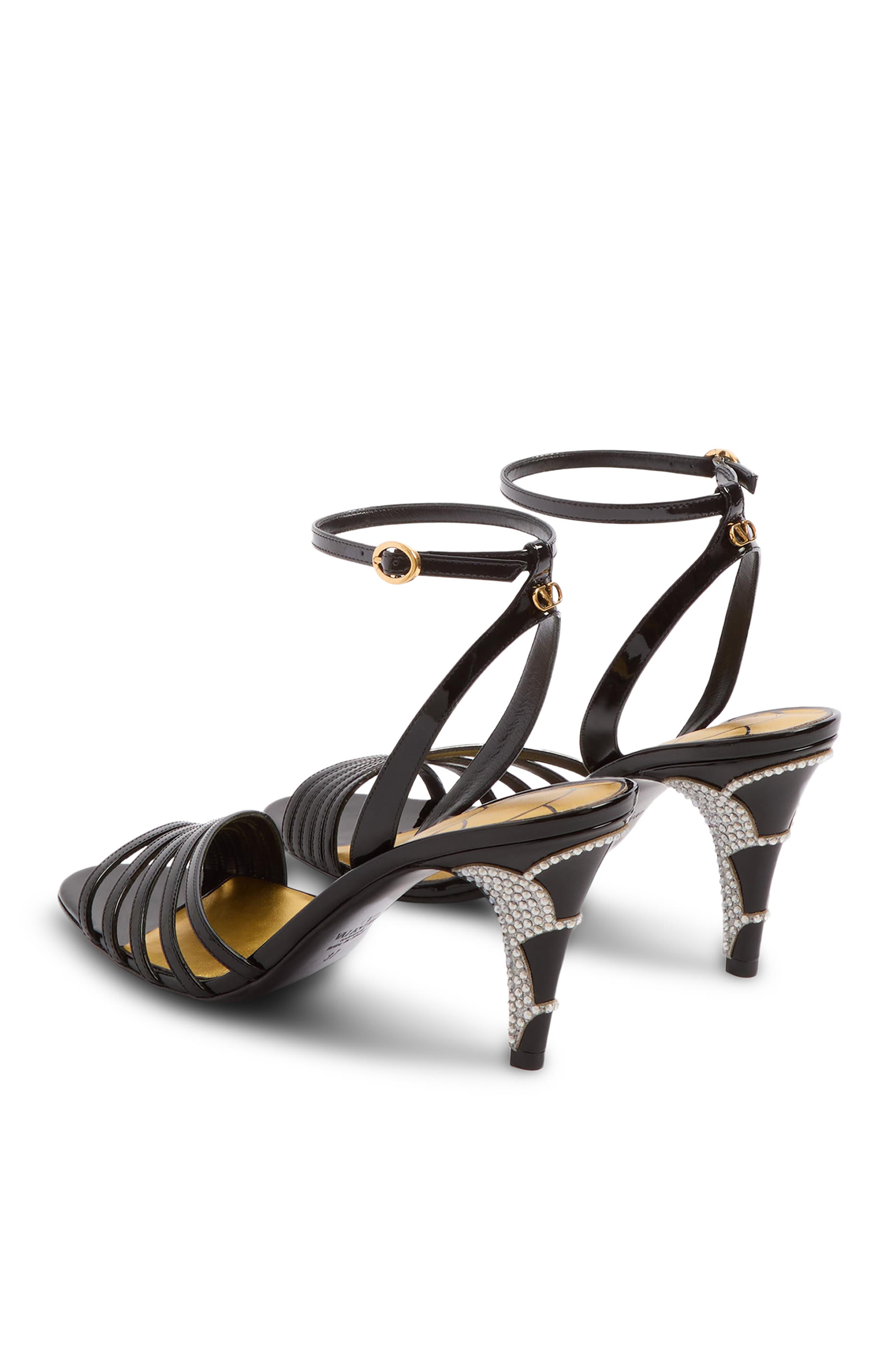 Ladycrush 85 Patent Leather Sandals with Crystals