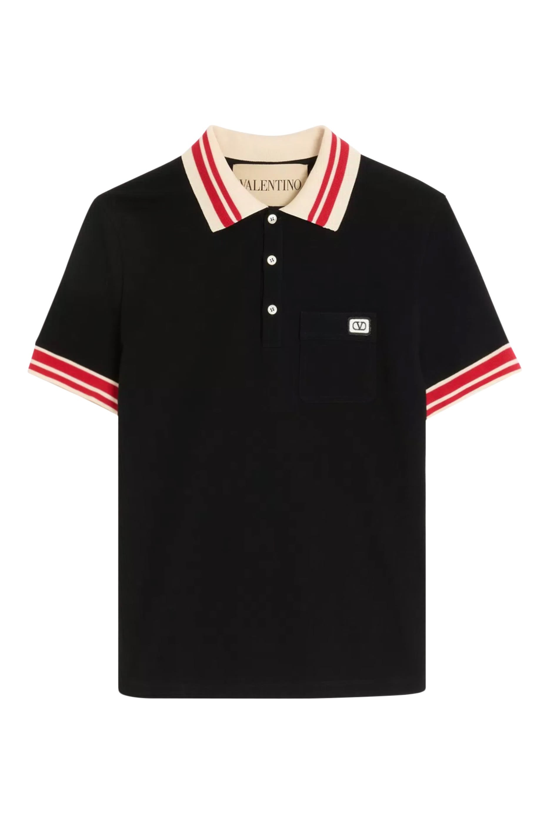 VLogo Patch Cotton Piqu&eacute; Polo Shirt