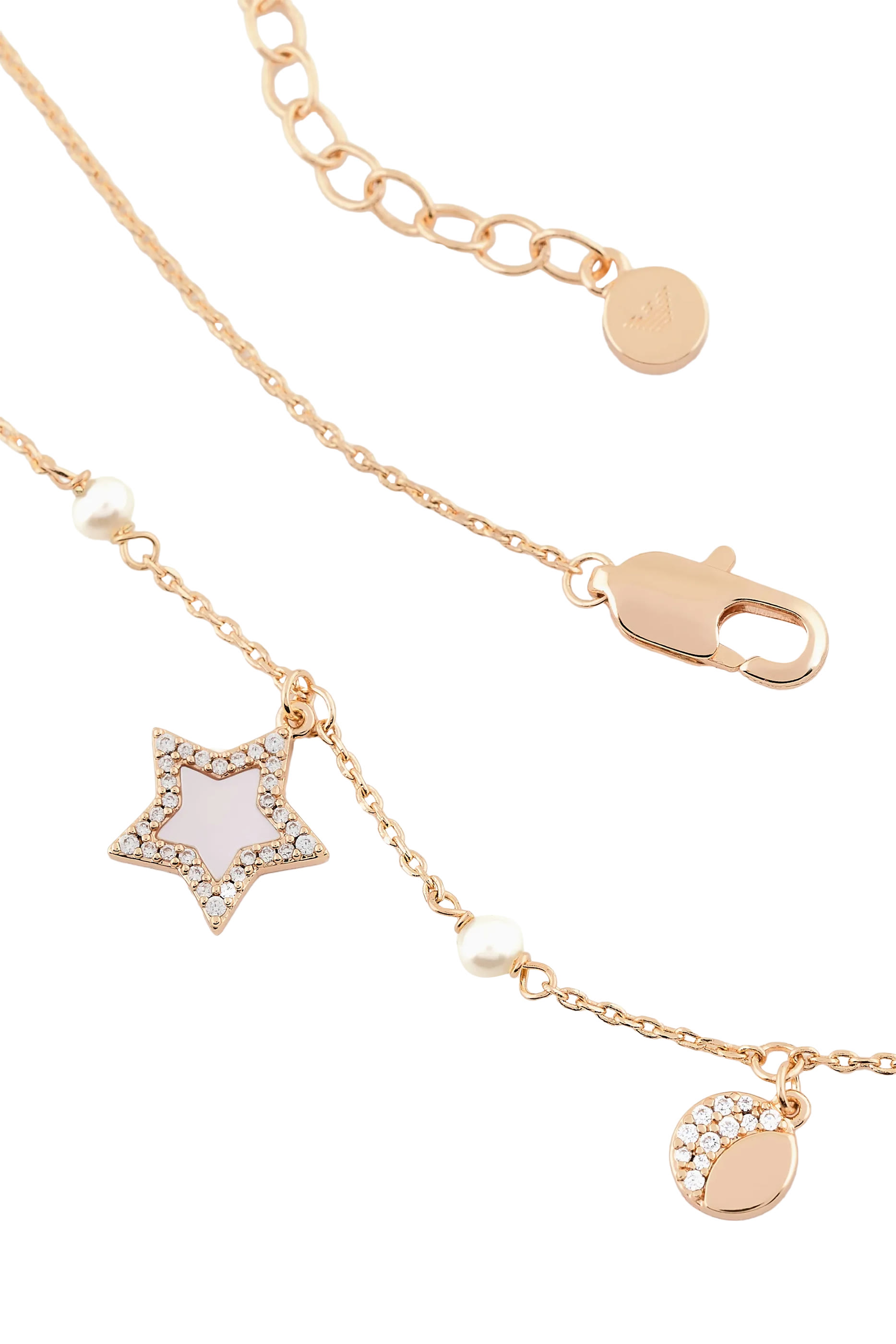 Rose Gold-Tone Brass Station Necklace